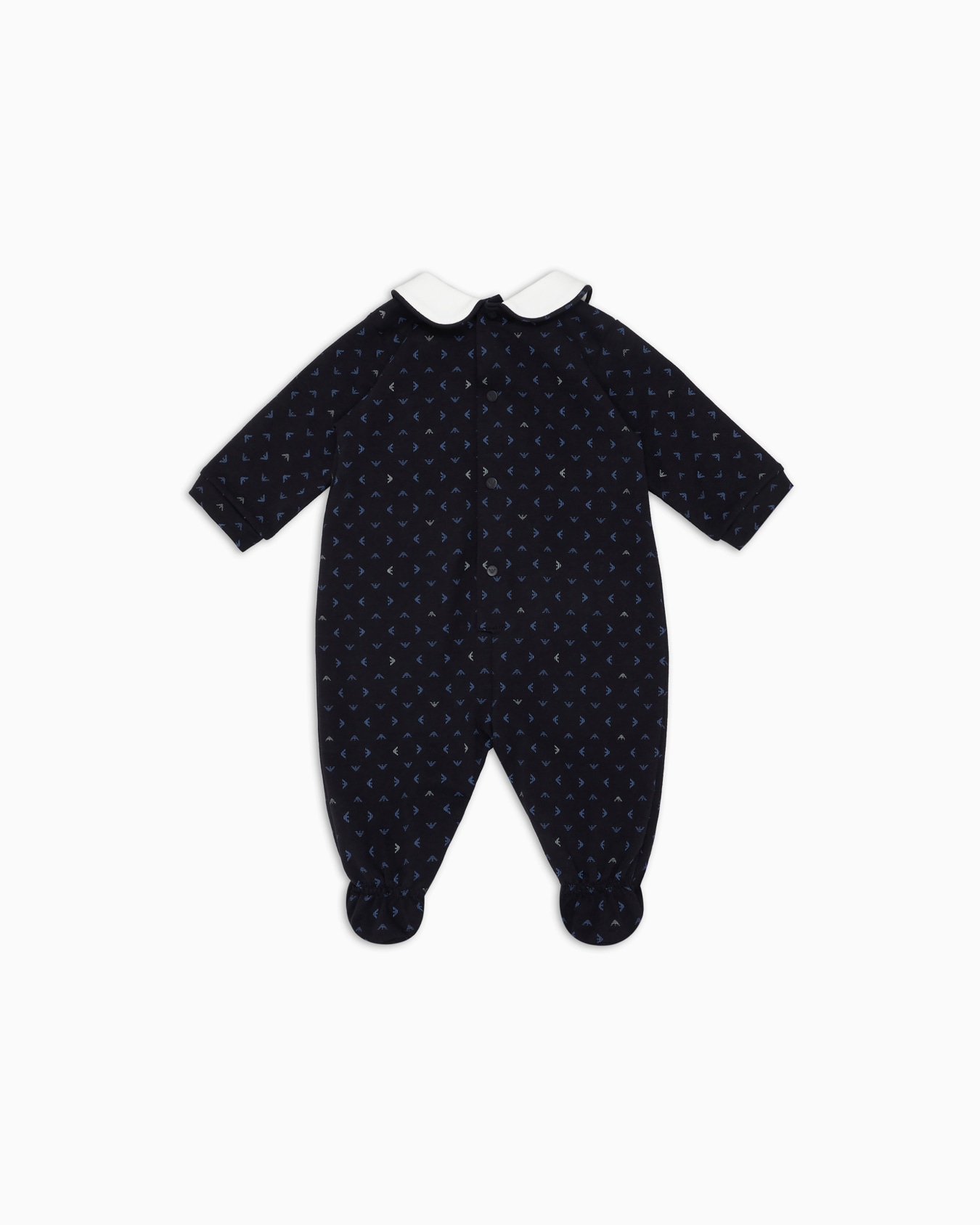 Onesie with Peter Pan collar and all-over op-art eagle Slide 2