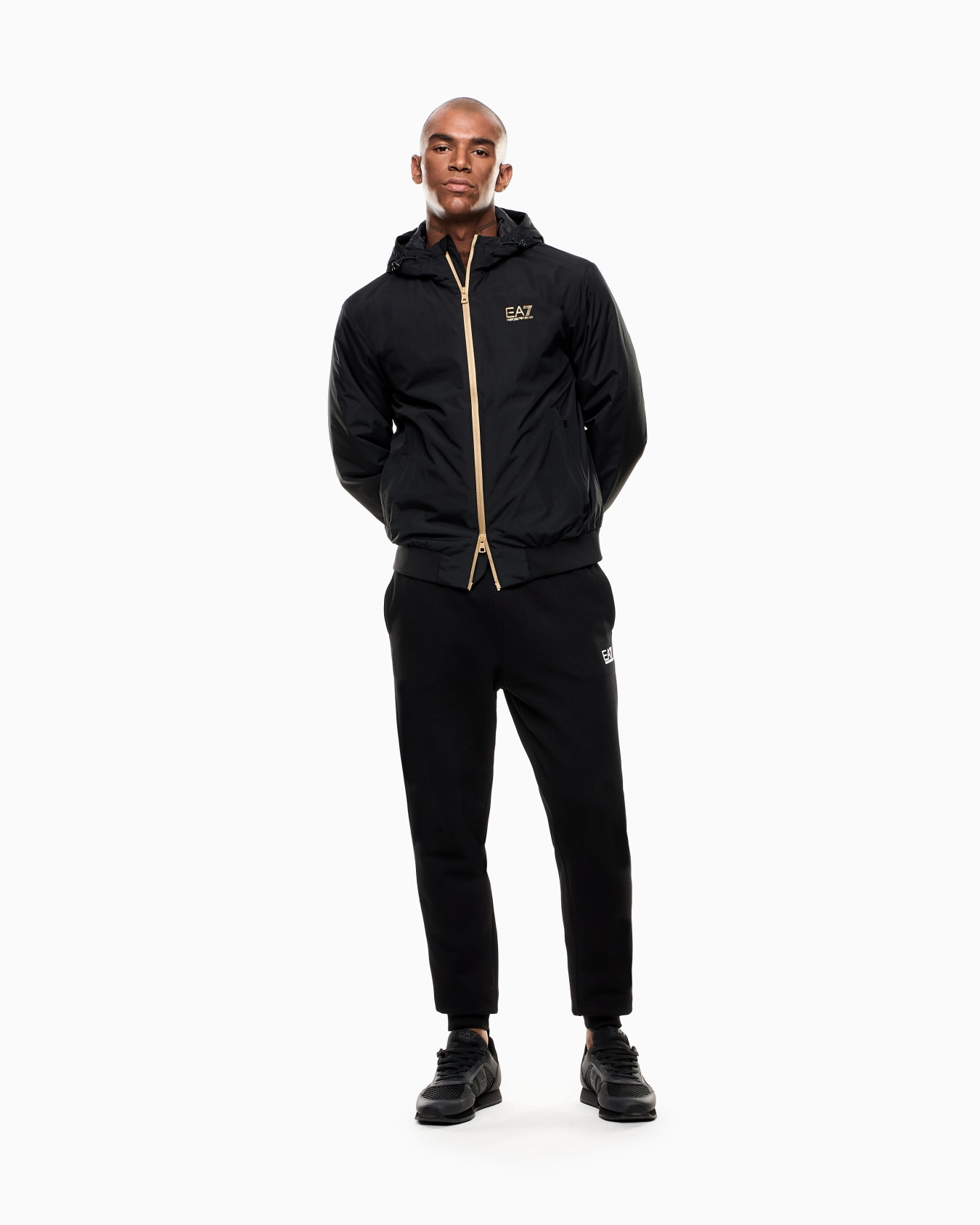 Core Identity hooded bomber in technical fabric Slide 2
