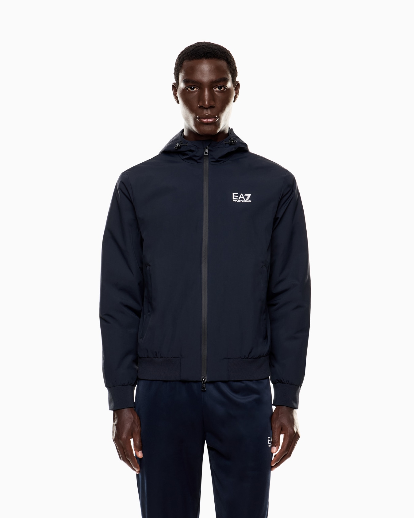 Core Identity hooded bomber in technical fabric Slide 3