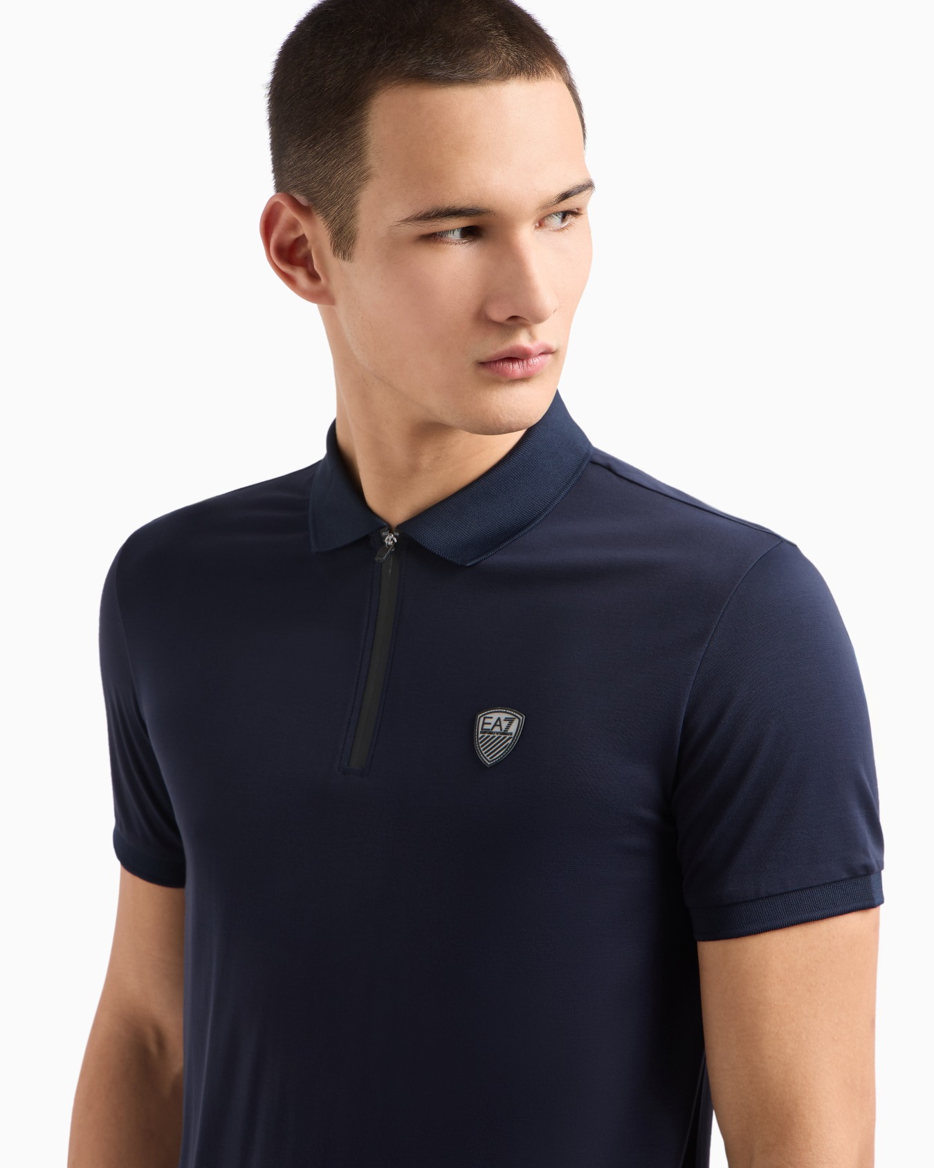 Premium Shield polo shirt in nylon and jersey viscose Slide 4