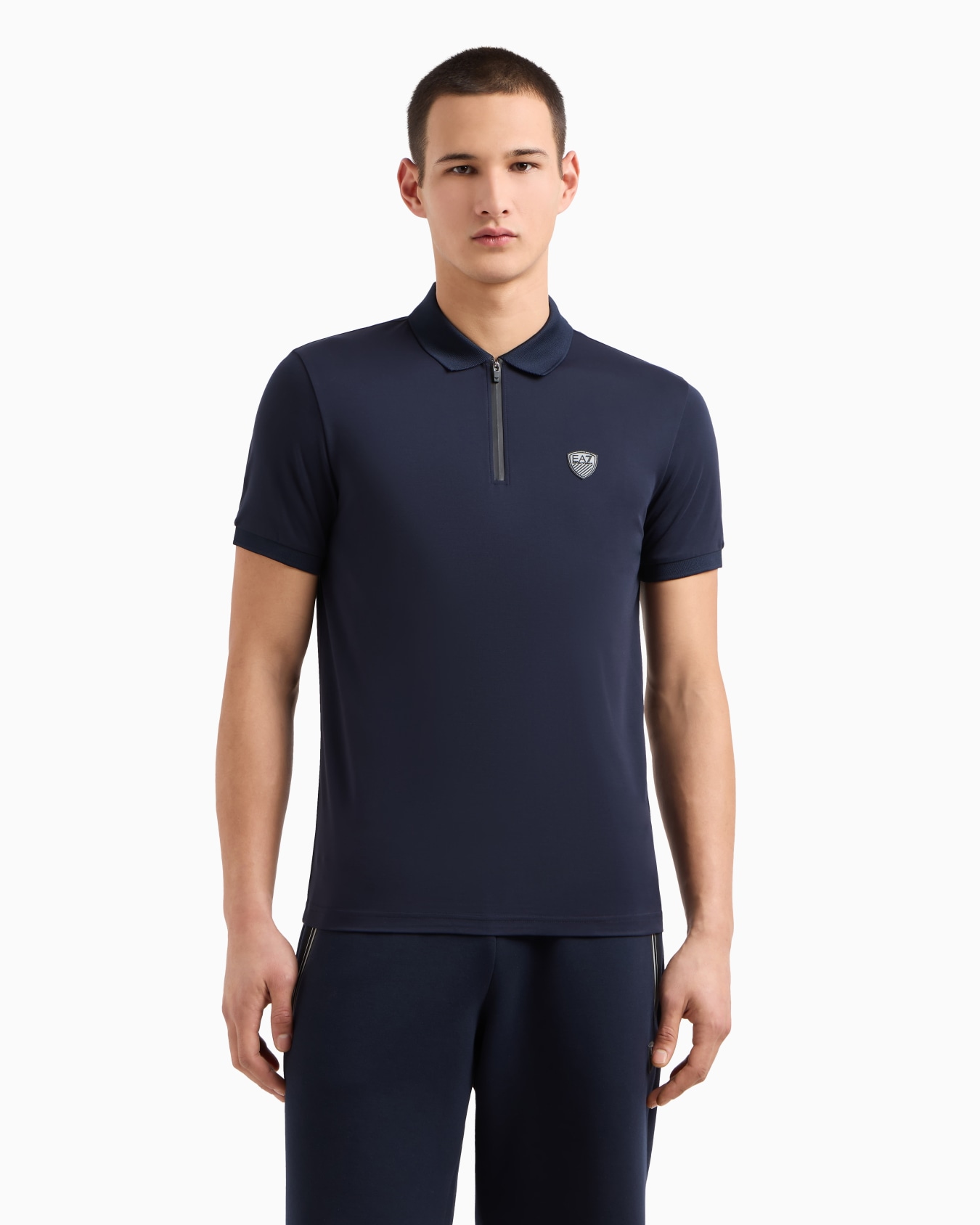Premium Shield polo shirt in nylon and jersey viscose Slide 3