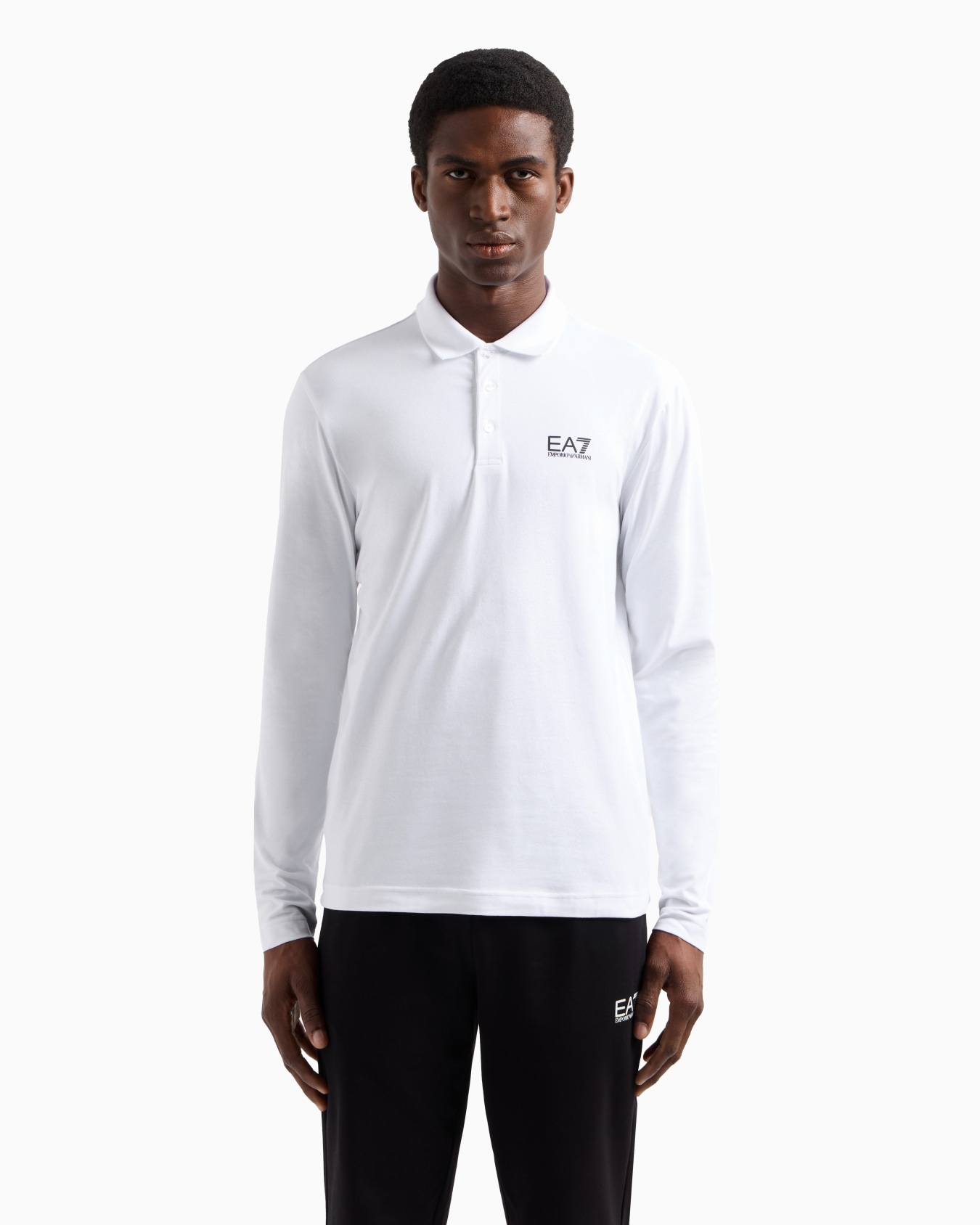 Core Identity stretch-cotton, long-sleeved polo shirt Slide 3