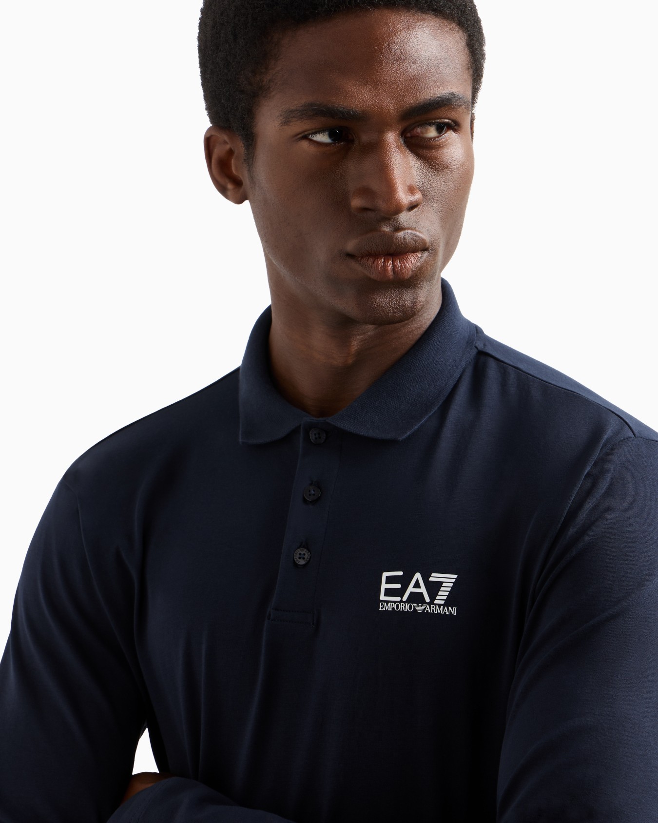 Core Identity stretch-cotton, long-sleeved polo shirt Slide 4