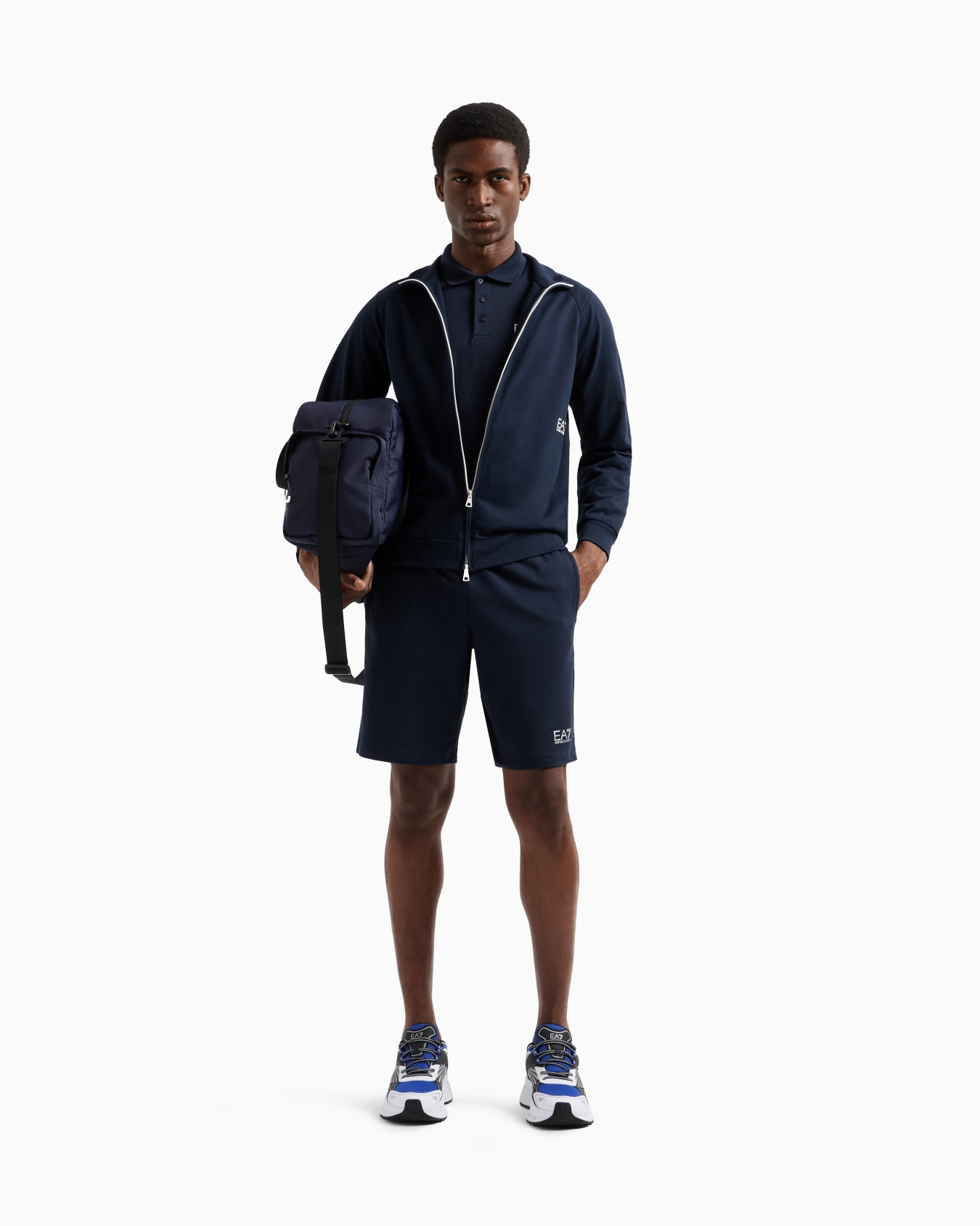 Core Identity stretch-cotton, long-sleeved polo shirt Slide 1