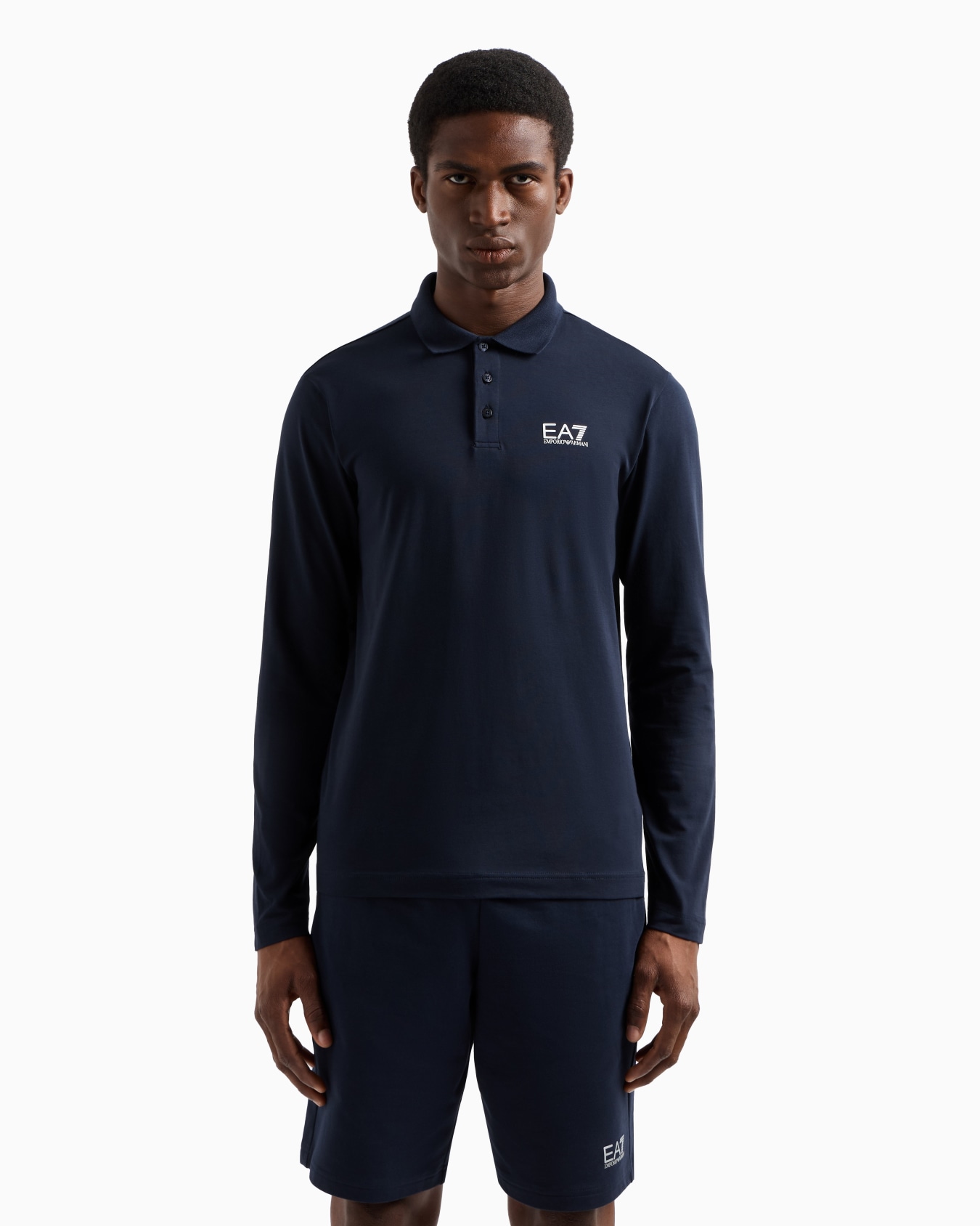 Core Identity stretch-cotton, long-sleeved polo shirt Slide 3