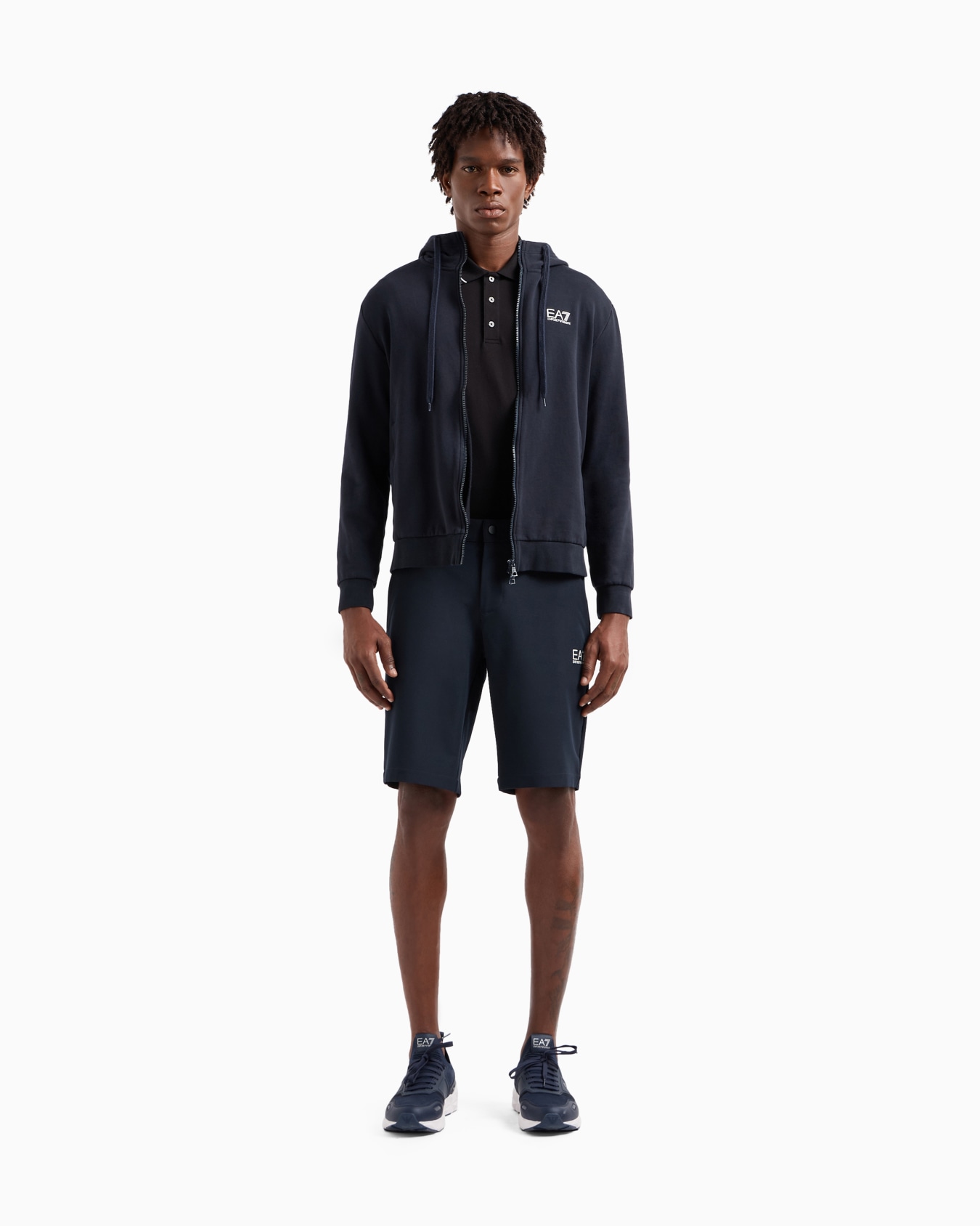 Core Identity stretch-cotton, long-sleeved polo shirt Slide 1