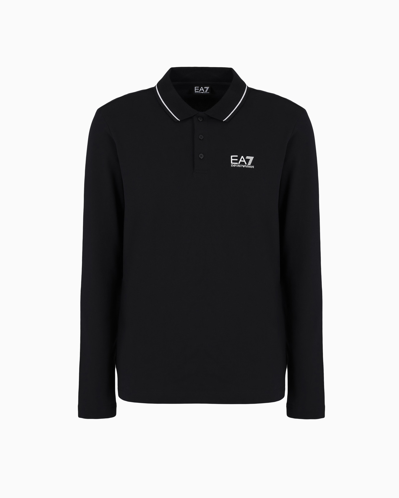 Core Identity stretch-cotton, long-sleeved polo shirt Slide 0