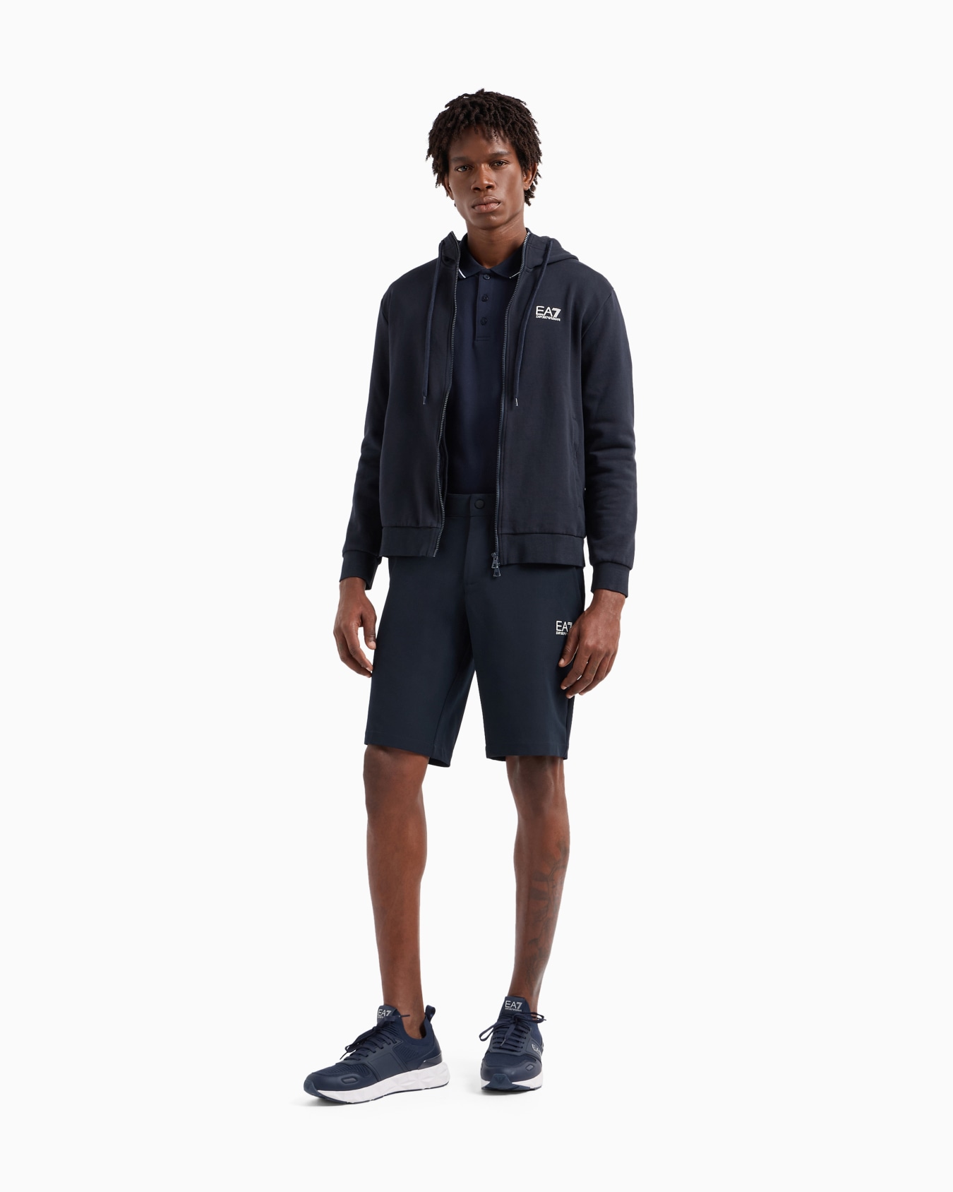 Core Identity stretch-cotton, long-sleeved polo shirt Slide 1