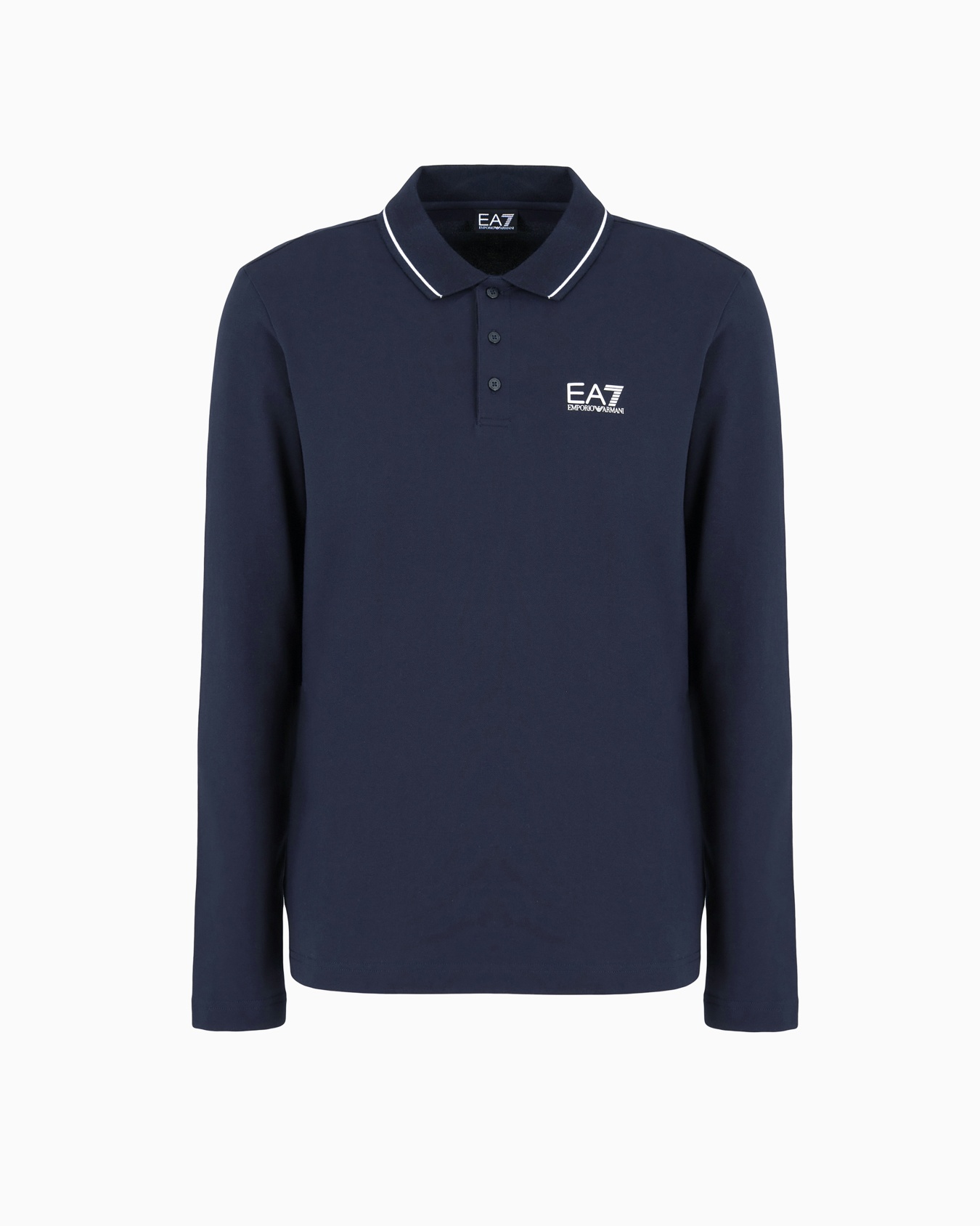 Core Identity stretch-cotton, long-sleeved polo shirt Slide 0