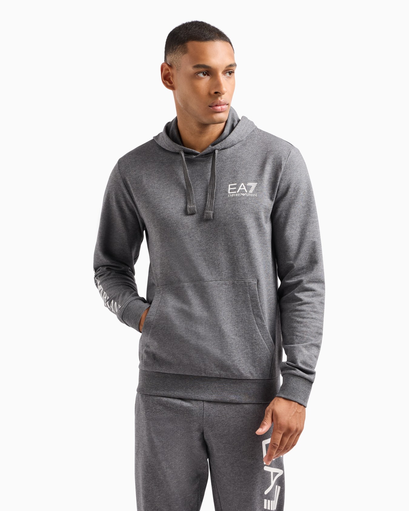 Logo Series hooded cotton sweatshirt Slide 1