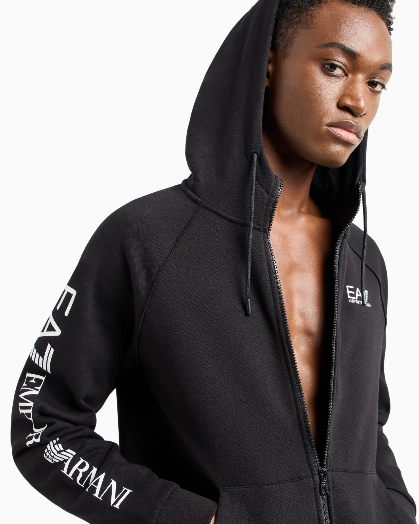 Sweat-shirt à capuche Logo Series en mélange de coton Diapositive 4