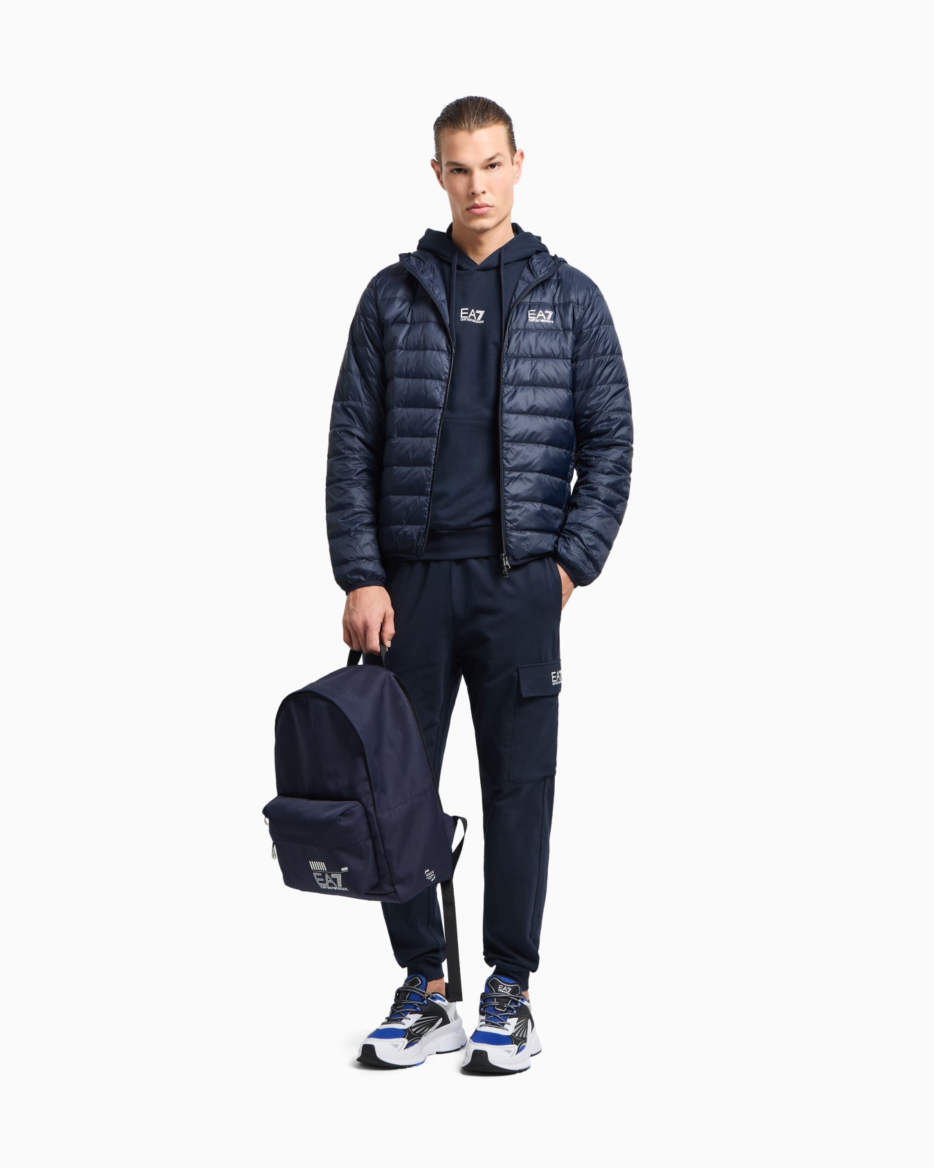 Core Identity cotton hooded sweatshirt Slide 1