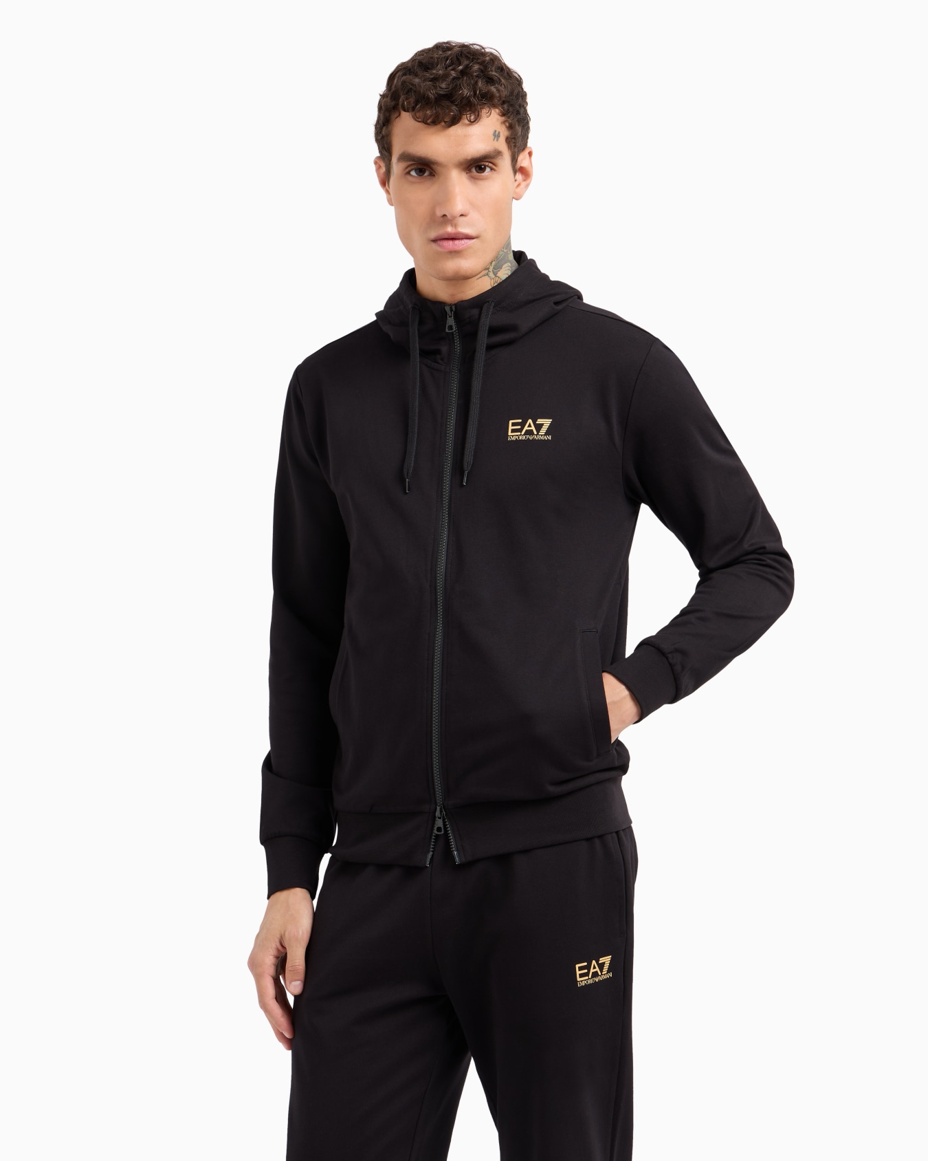 Core Identity cotton hooded sweatshirt Slide 3