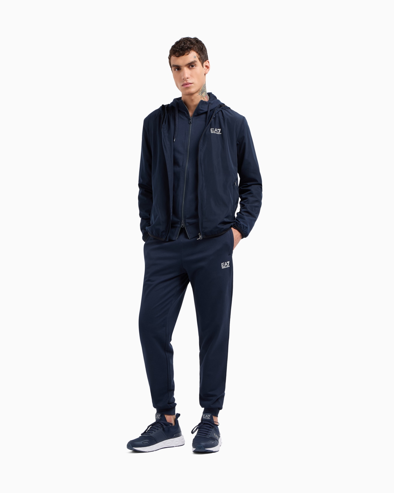 Core Identity cotton hooded sweatshirt Slide 1
