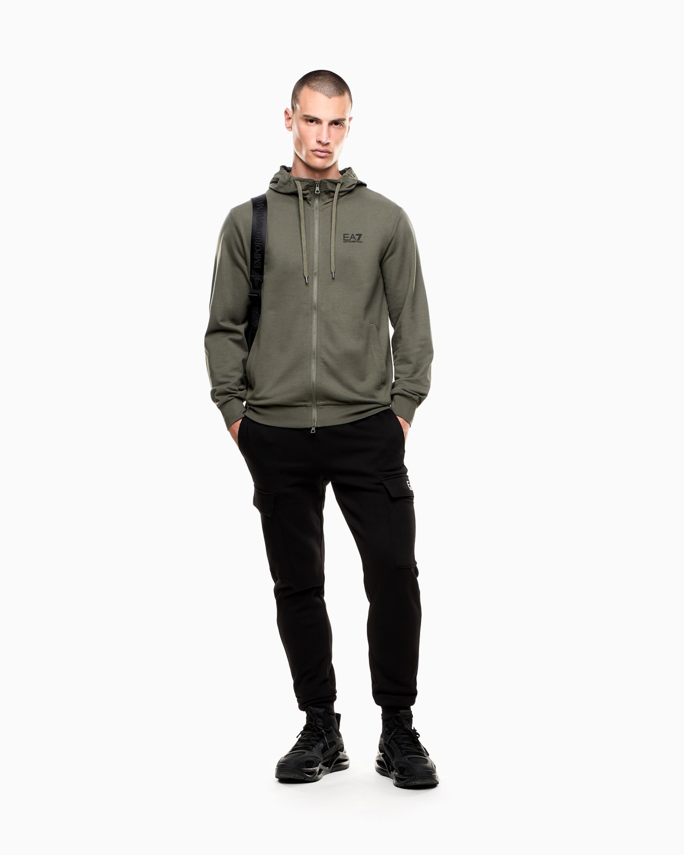 Core Identity cotton hooded sweatshirt Slide 1