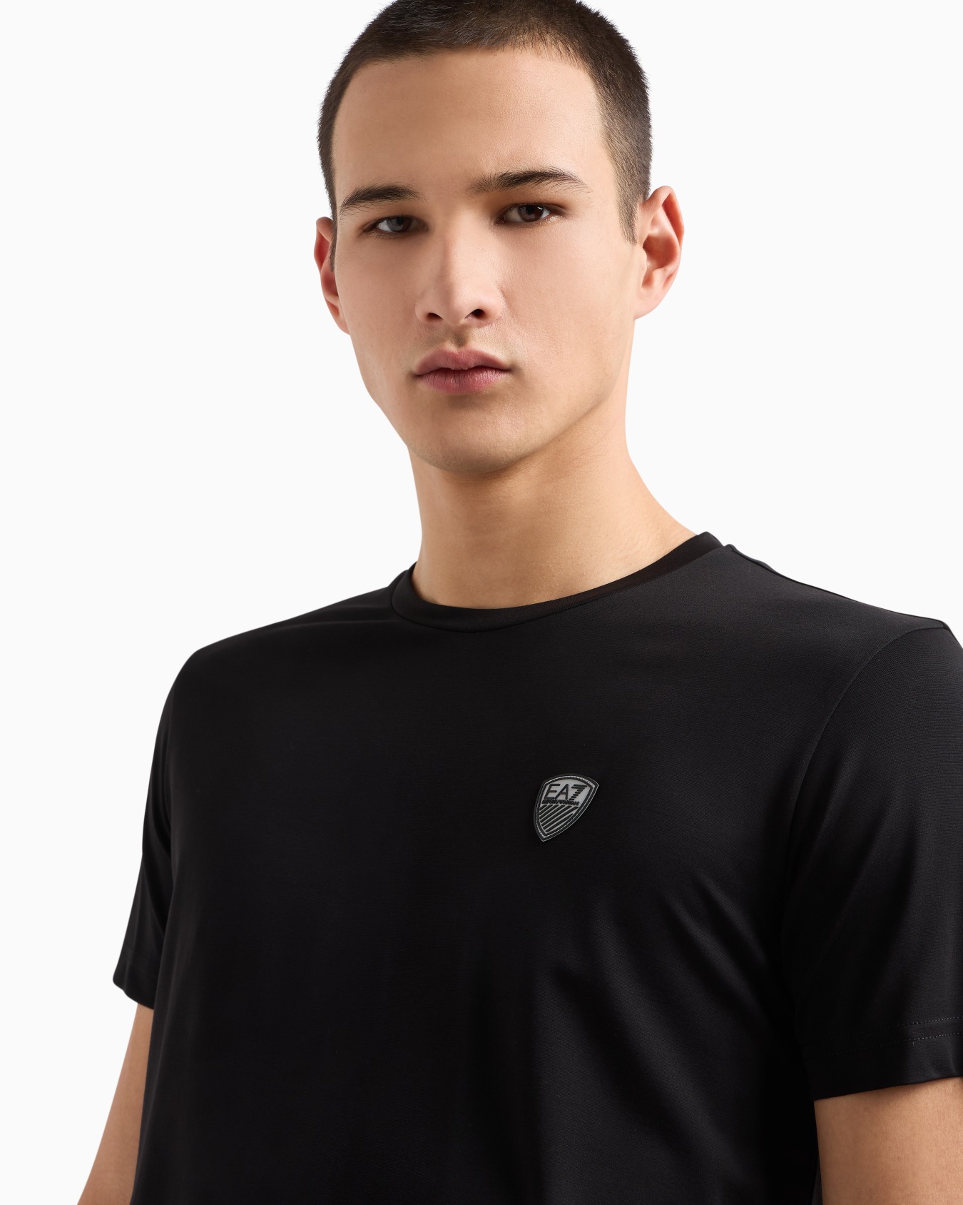 T-shirt ras-du-cou Premium Shield en mélange de viscose Diapositive 4