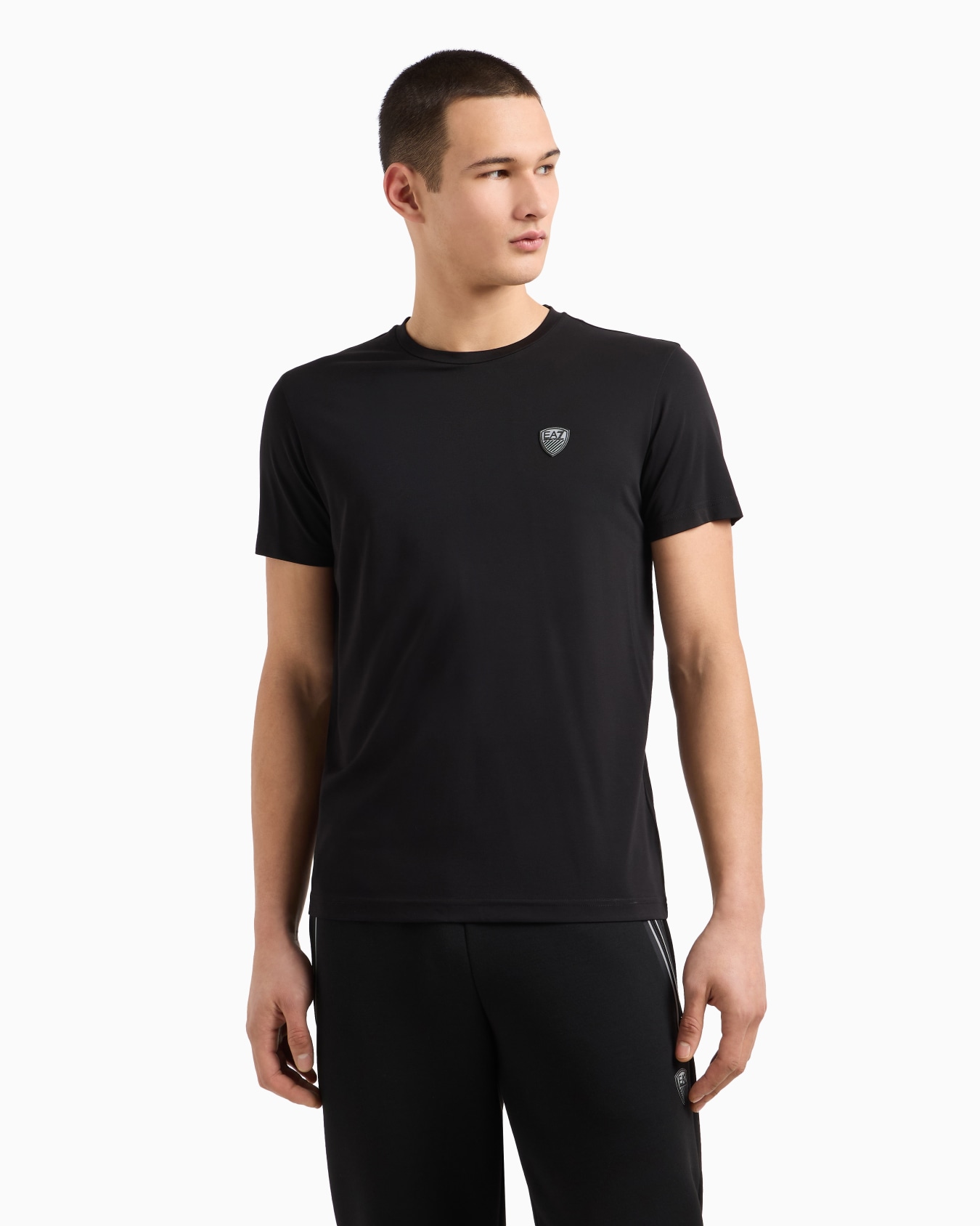 T-shirt ras-du-cou Premium Shield en mélange de viscose Diapositive 3
