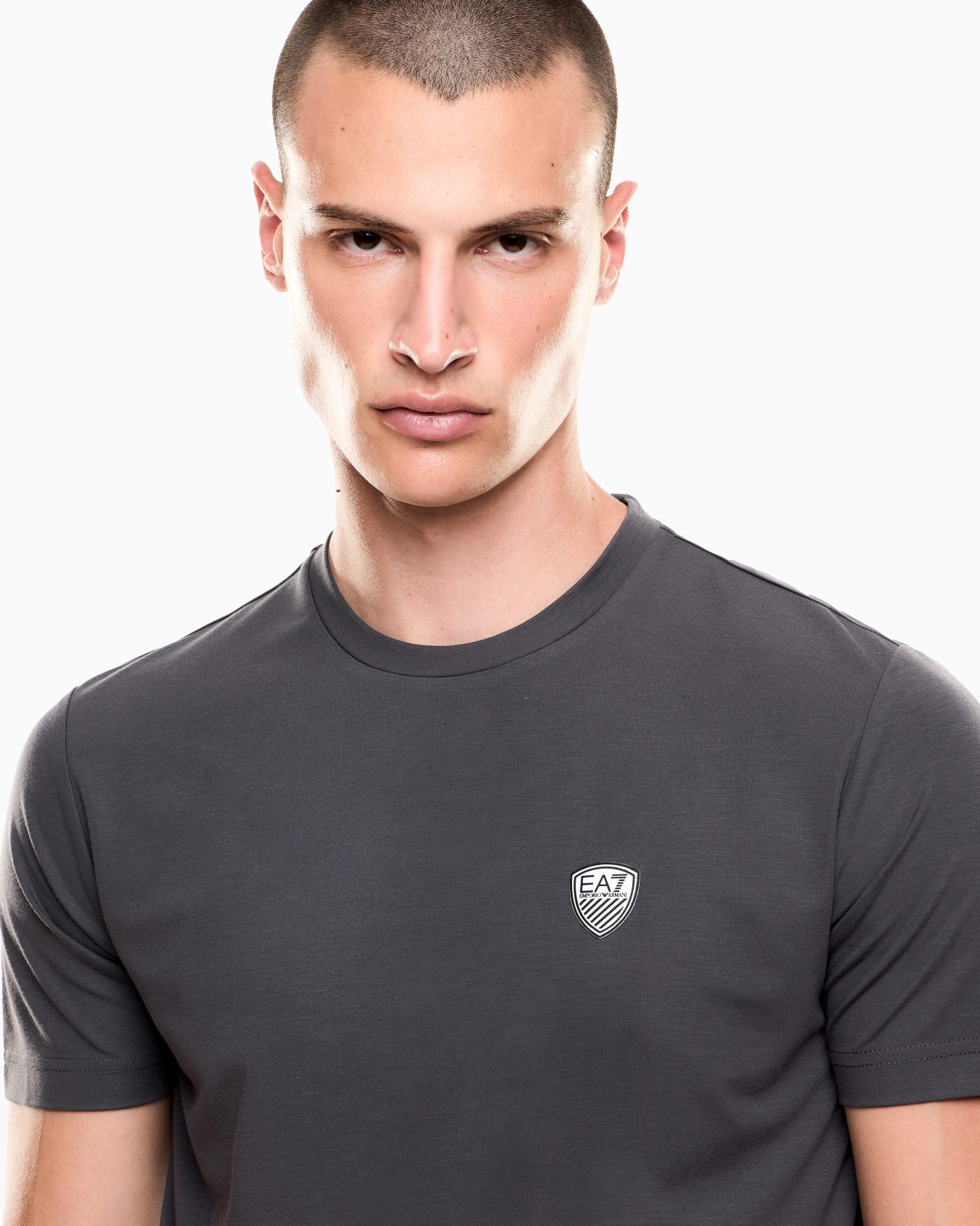 Premium Shield viscose-blend crew-neck T-Shirt Slide 4