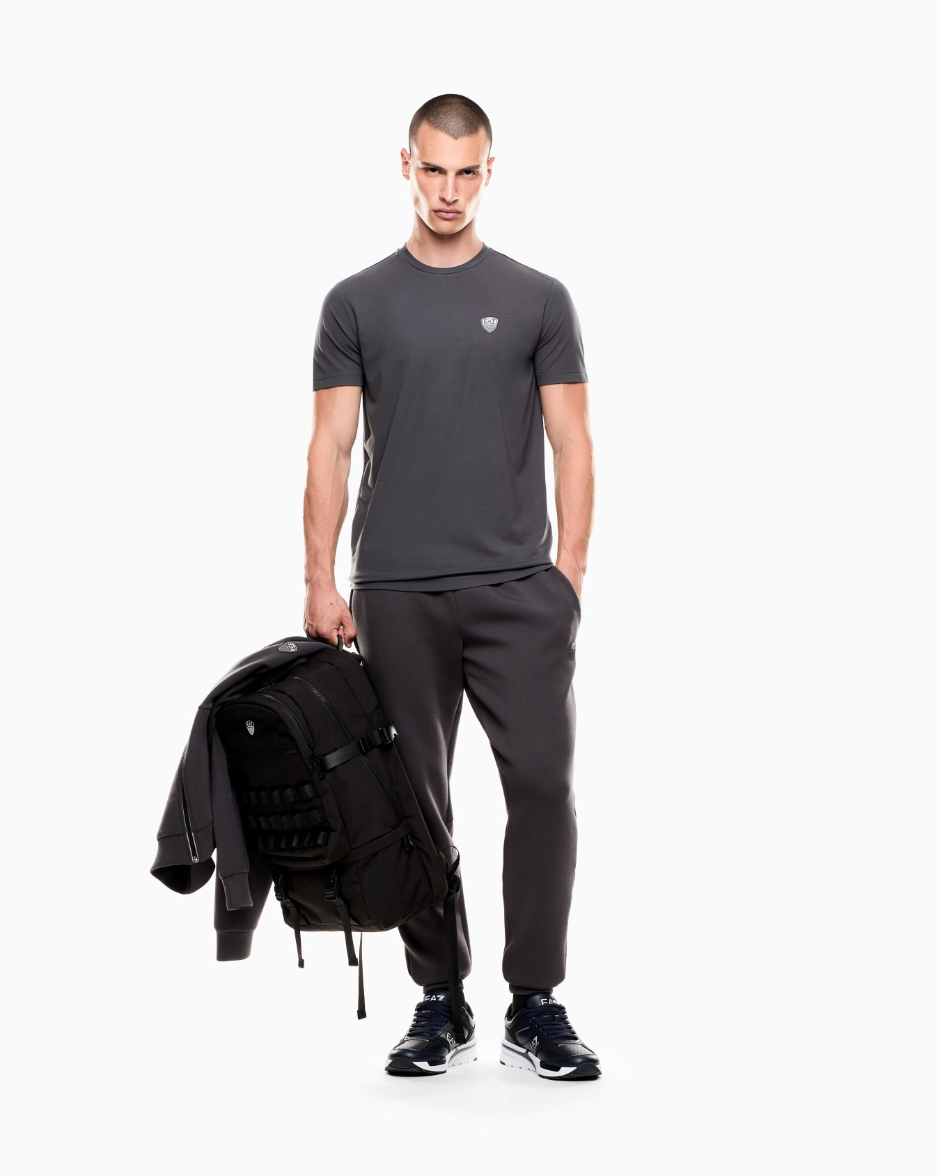 Premium Shield viscose-blend crew-neck T-Shirt Slide 1