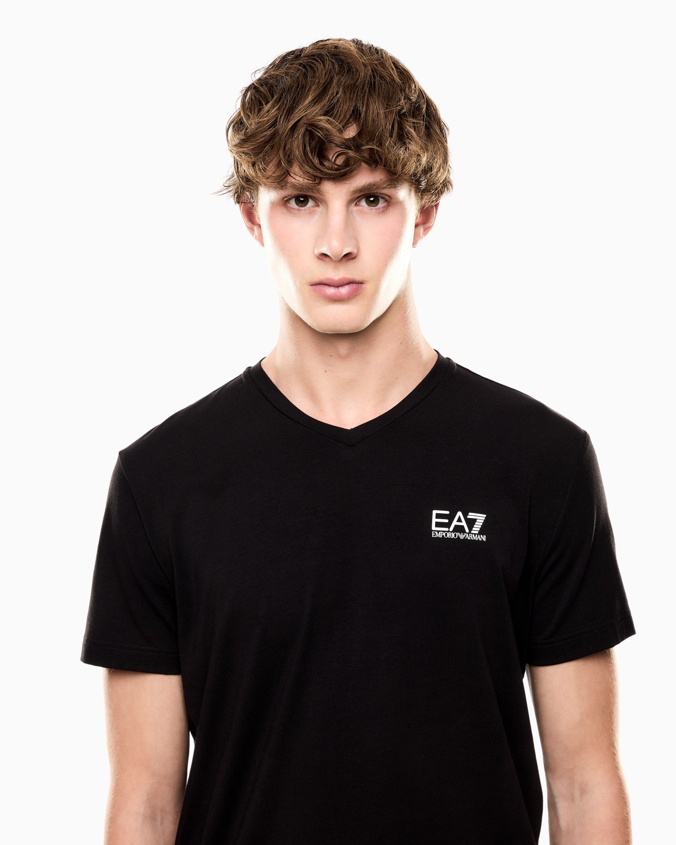 Core Identity stretch cotton jersey V-neck T-shirt Slide 4