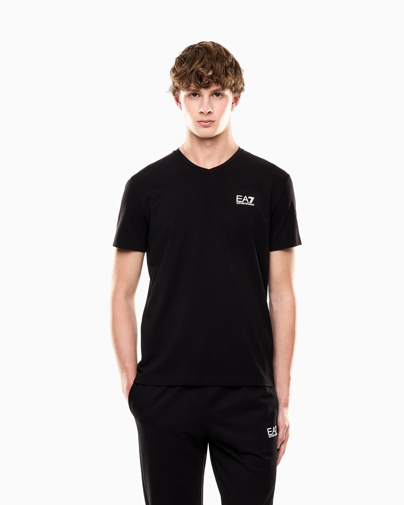 Core Identity stretch cotton jersey V-neck T-shirt Slide 3