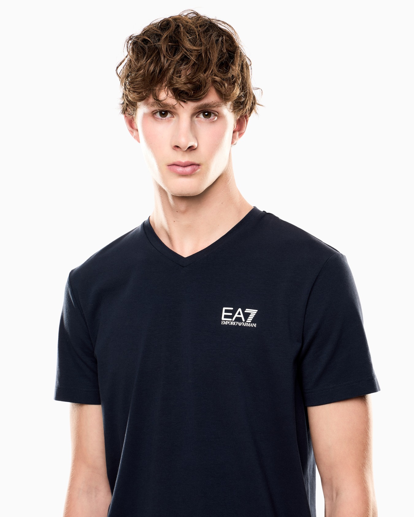 Core Identity stretch cotton jersey V-neck T-shirt Slide 4