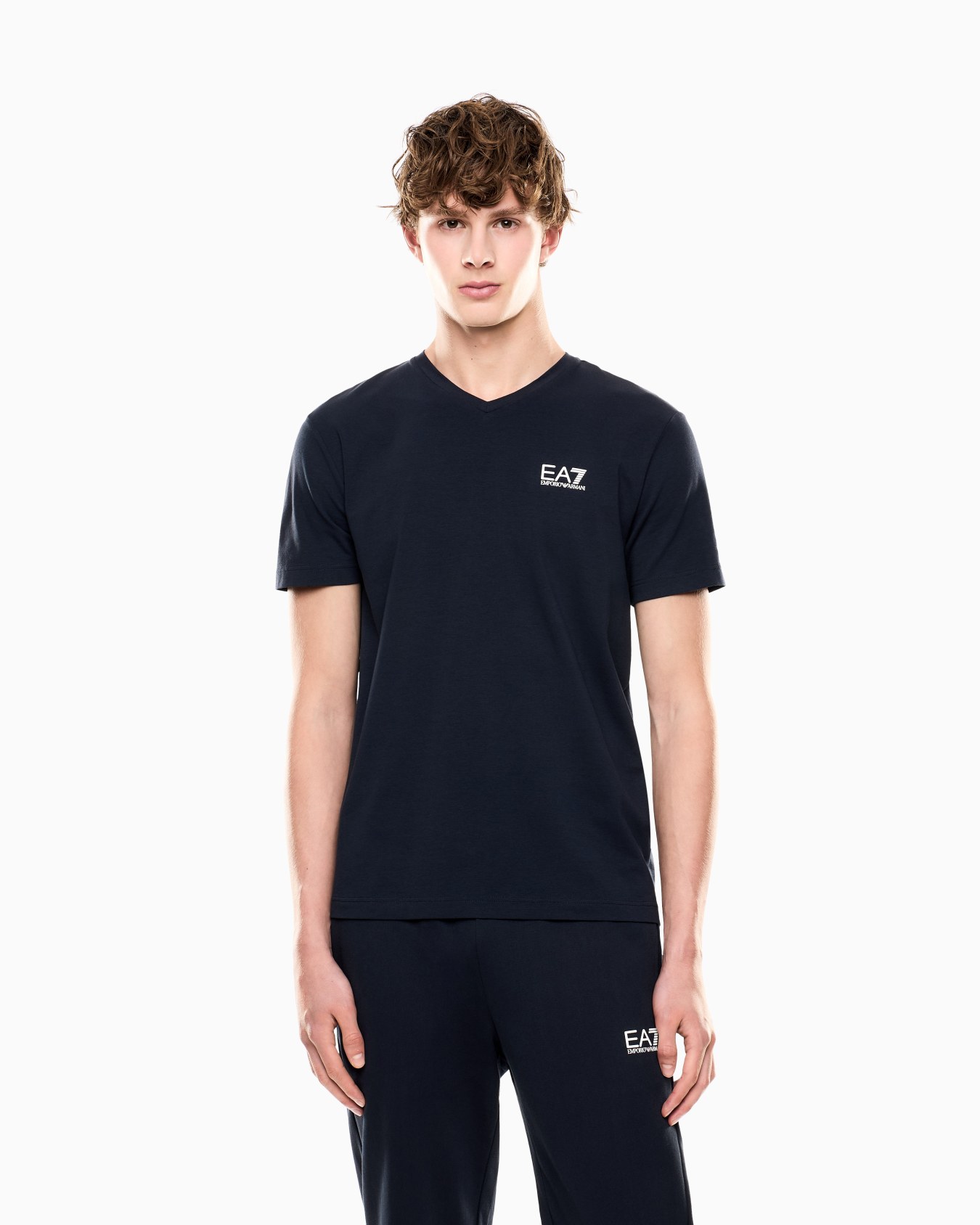 Core Identity stretch cotton jersey V-neck T-shirt Slide 3
