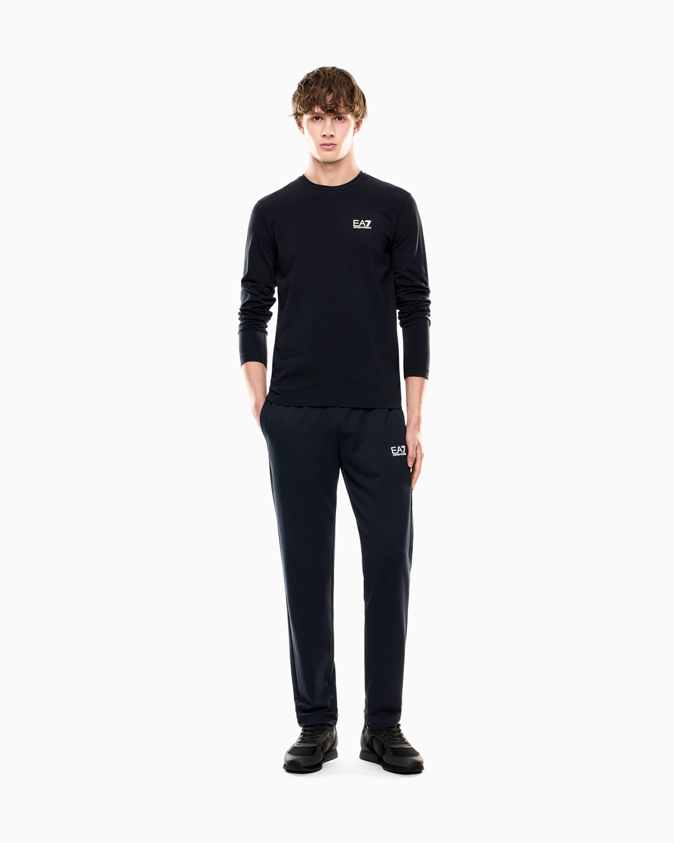 Long-sleeved cotton Core Identity T-shirt Slide 1