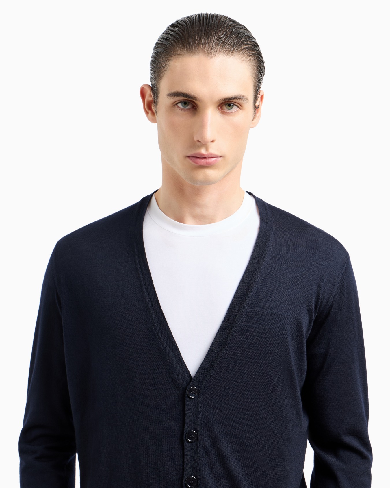 Cardigan boutonné en laine vierge Diapositive 4