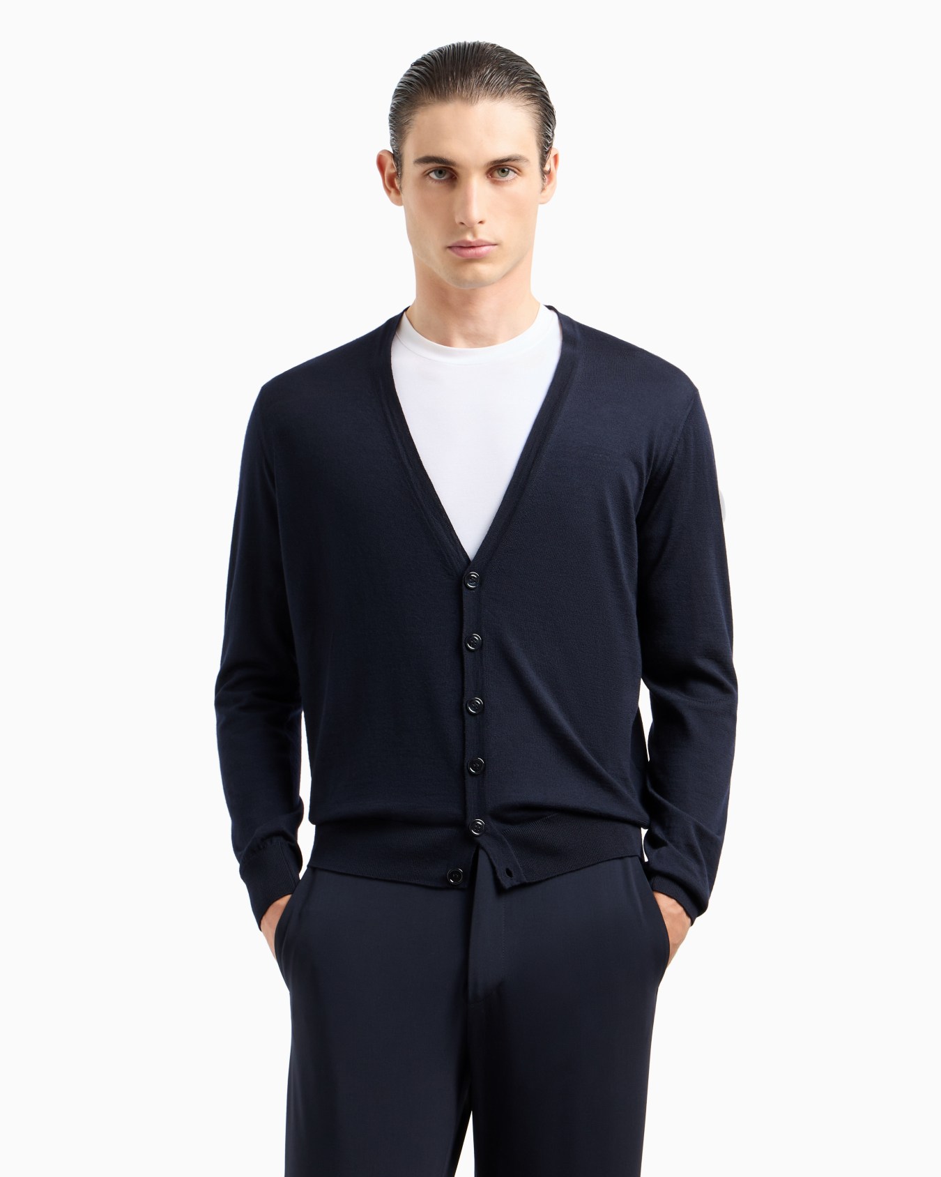 Cardigan boutonné en laine vierge Diapositive 3