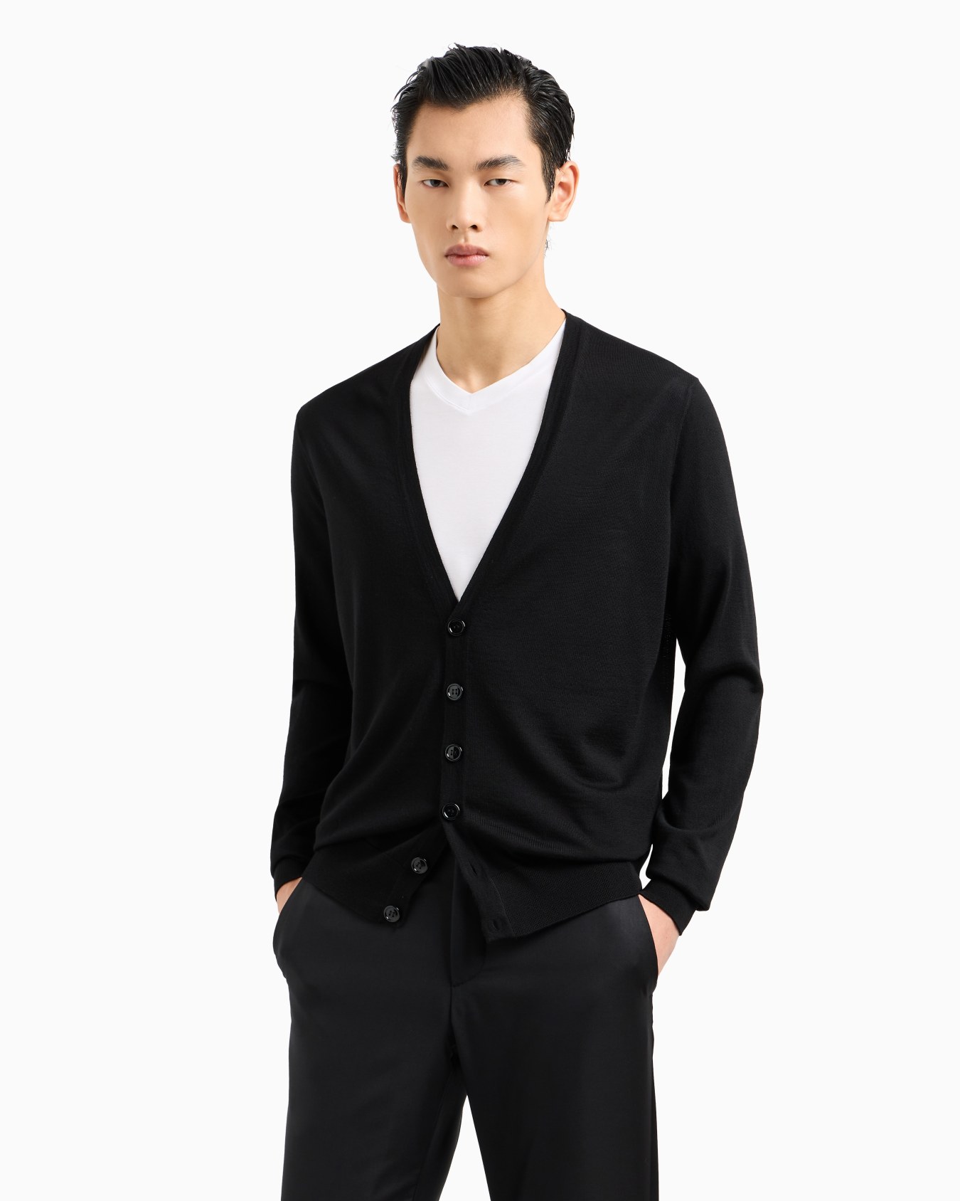 Cardigan boutonné en laine vierge Diapositive 3