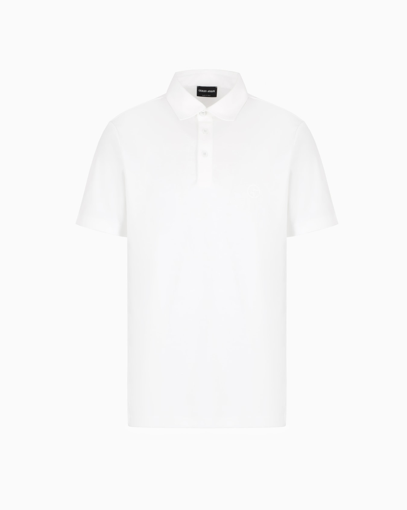 Pure cotton interlock polo shirt with embroidered logo Slide 0