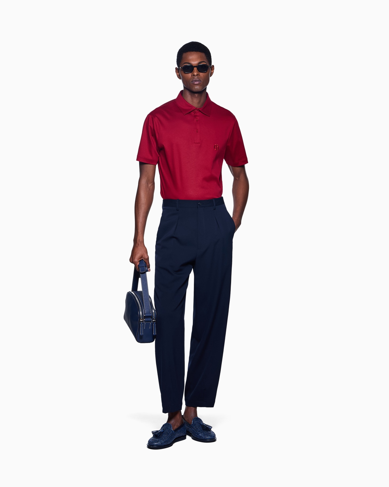 Polo en interlock de pur coton avec logo brodé Diapositive 1