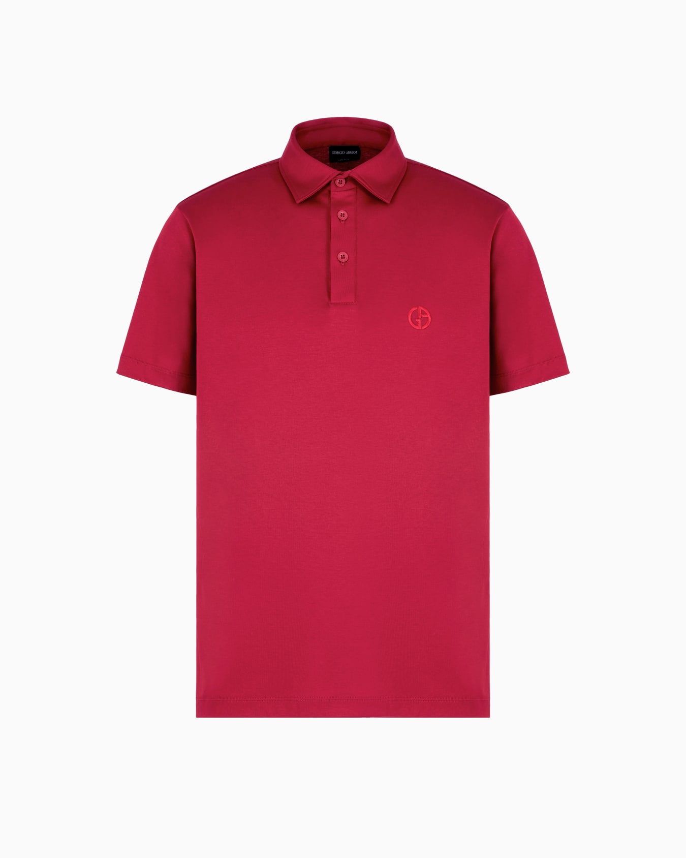 Polo en interlock de pur coton avec logo brodé Diapositive 0