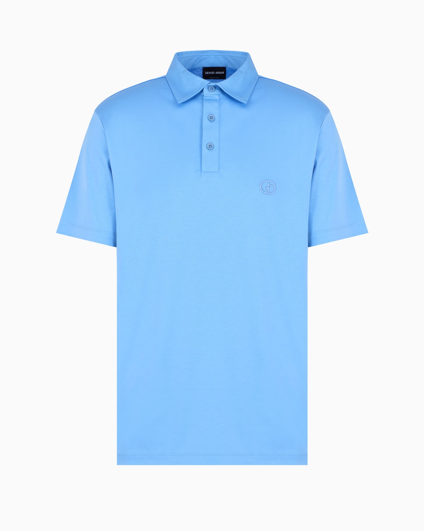 Polo de interlock de algodón puro con logotipo bordado Diapositiva 0