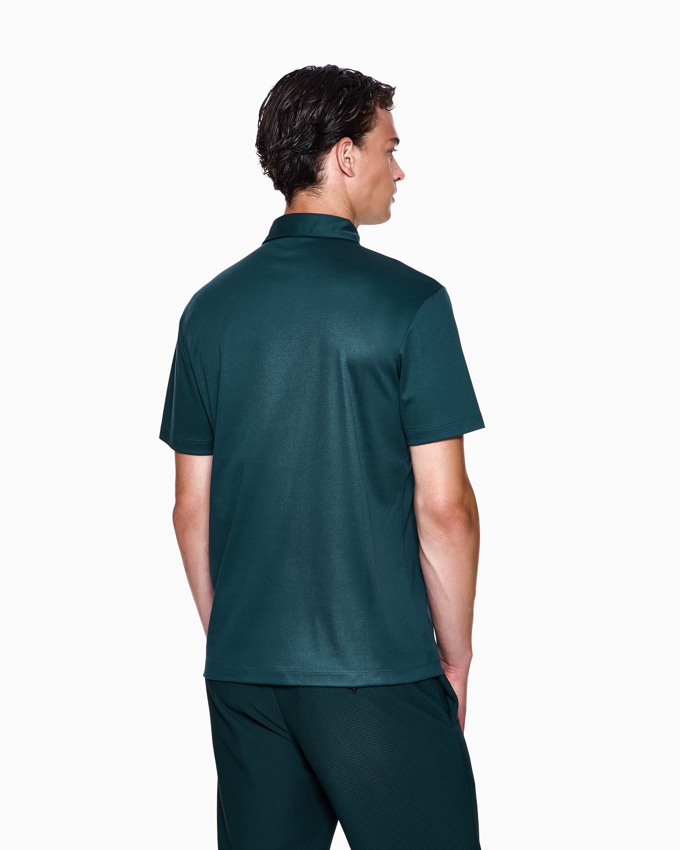 Pure cotton interlock polo shirt with embroidered logo Slide 2