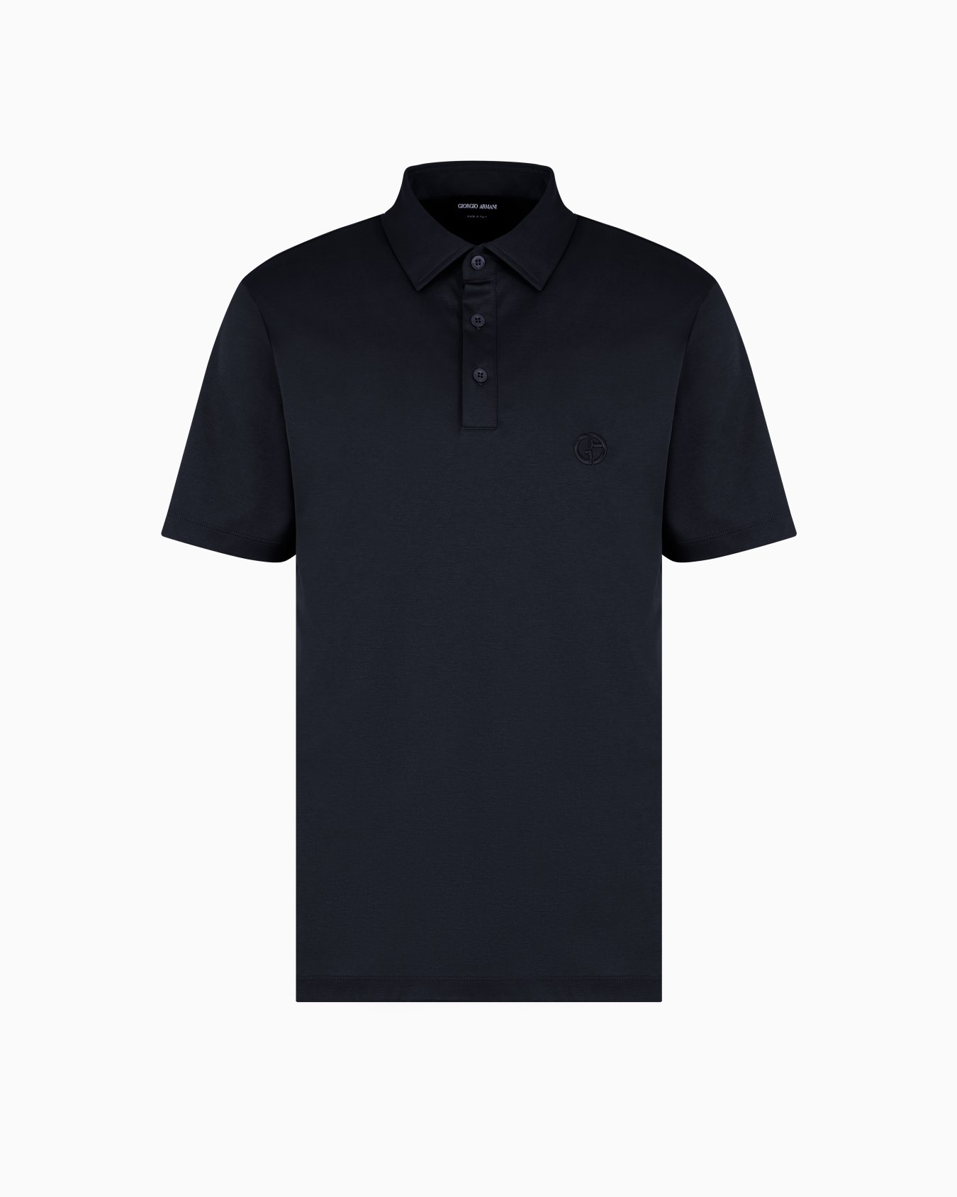 Pure cotton interlock polo shirt with embroidered logo Slide 0