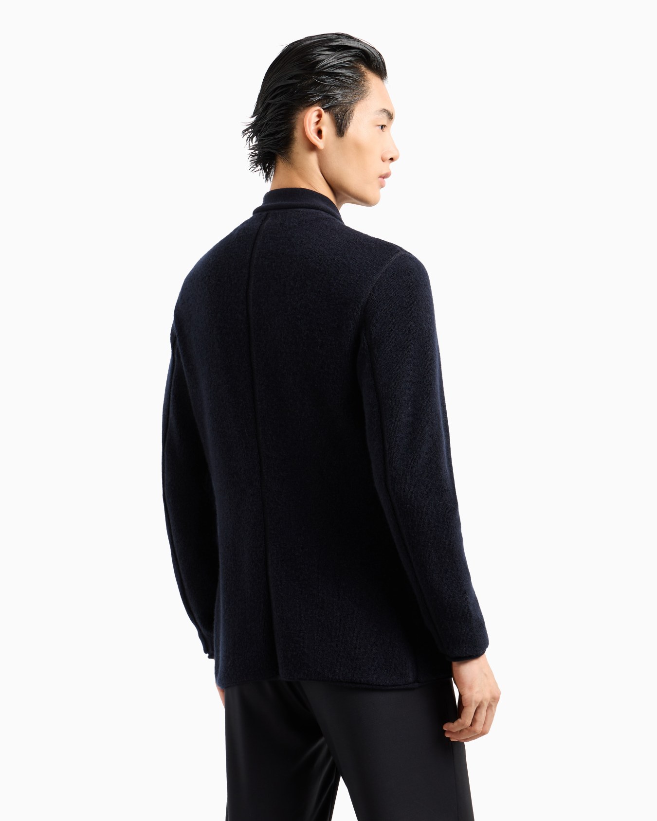 Chaqueta de abotonadura sencilla Icon en cachemir de punto bucle Diapositiva 2