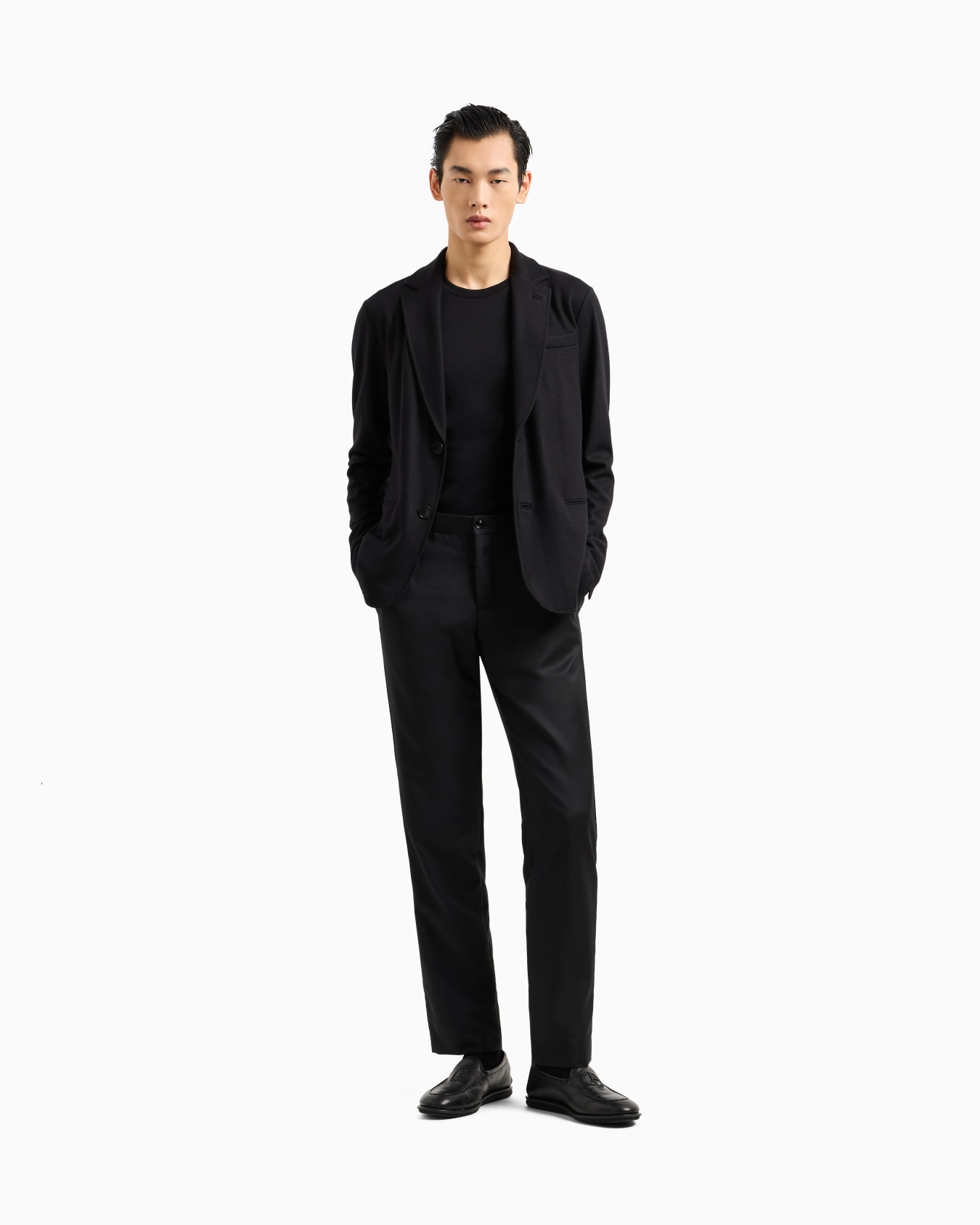 Icon single-breasted jacket in pure cashmere jersey cloth Slide 1