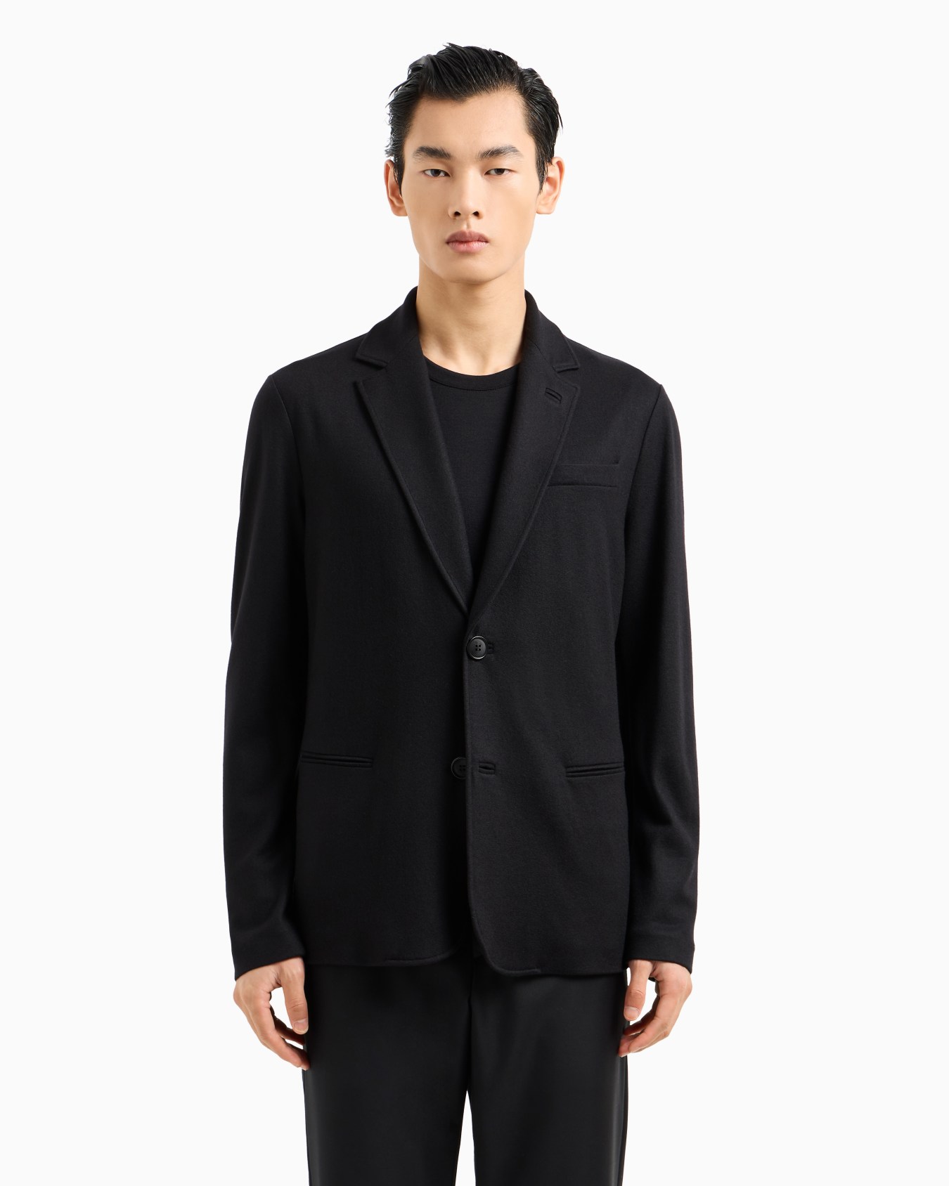 Icon single-breasted jacket in pure cashmere jersey cloth Slide 3