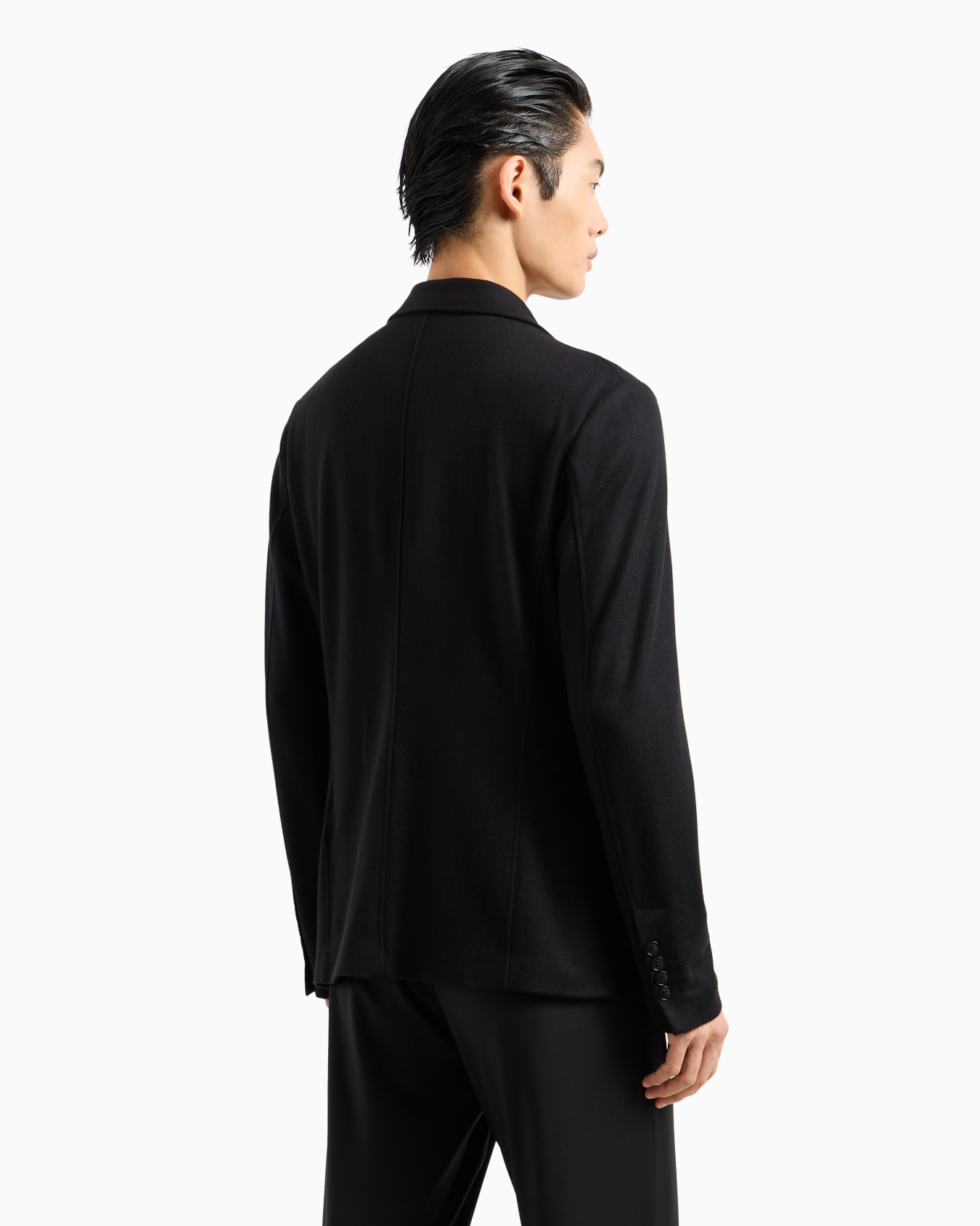 Icon single-breasted jacket in pure cashmere jersey cloth Slide 2