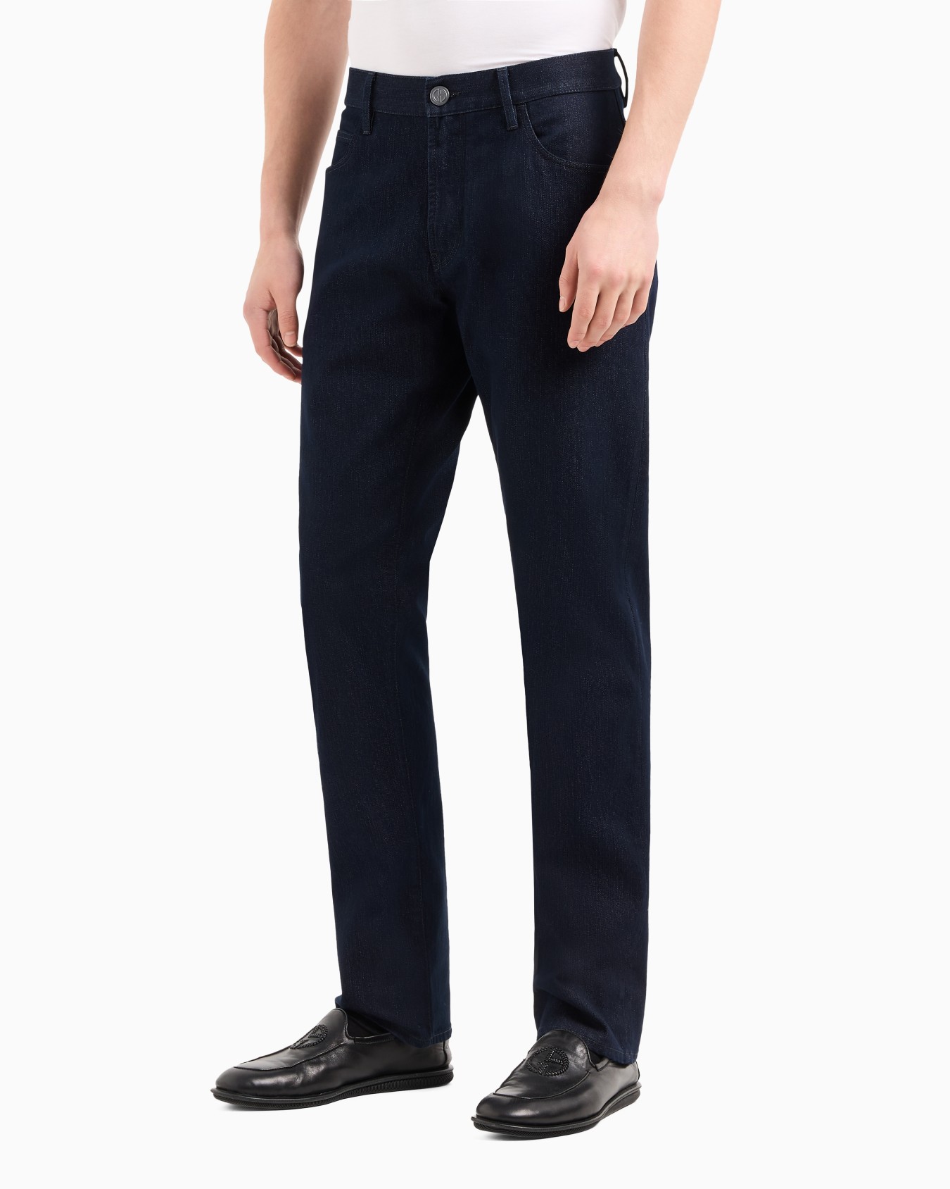 Regular-fit, five-pocket trousers in stretch cotton Slide 3