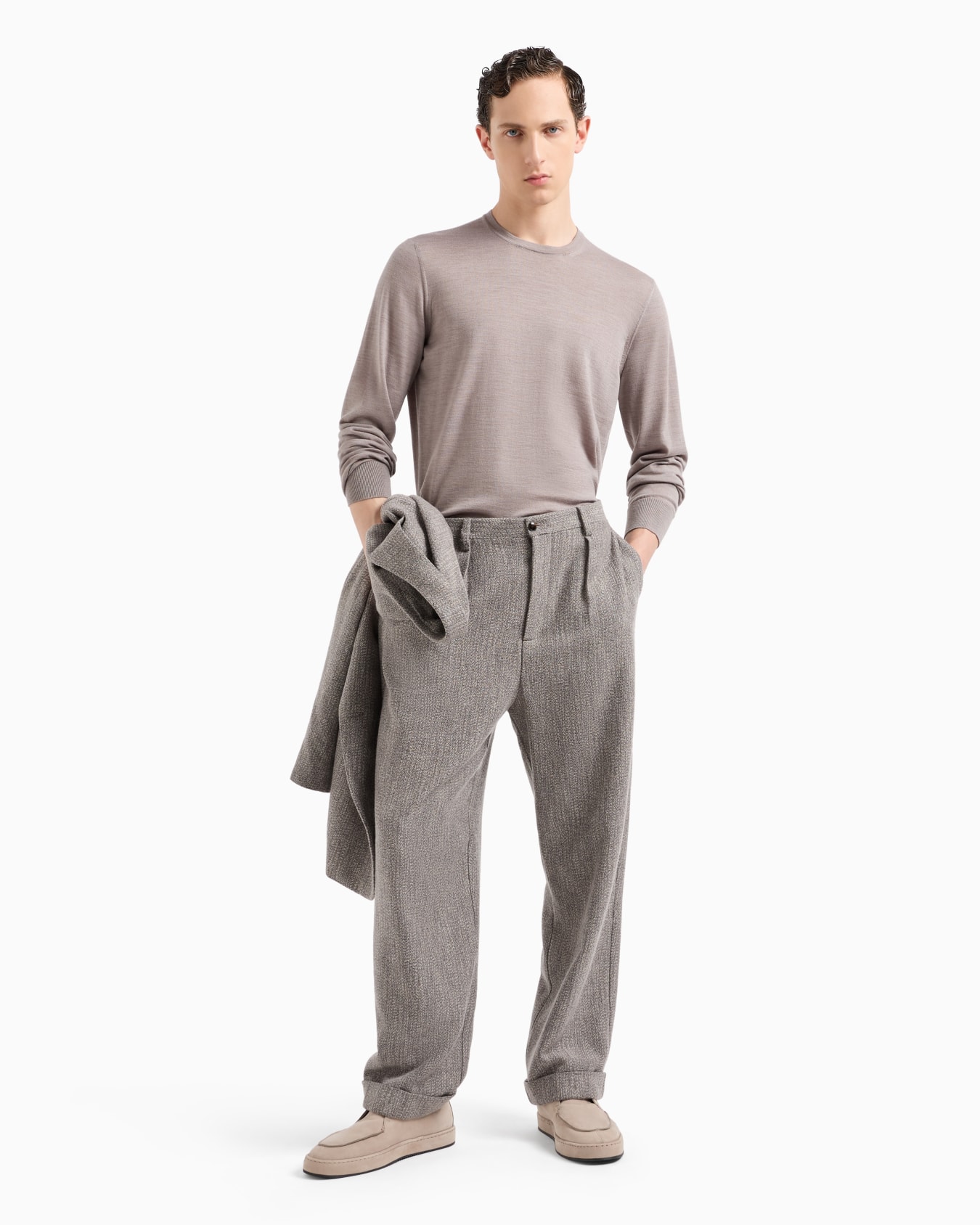 Virgin-wool, crew-neck jumper Slide 3