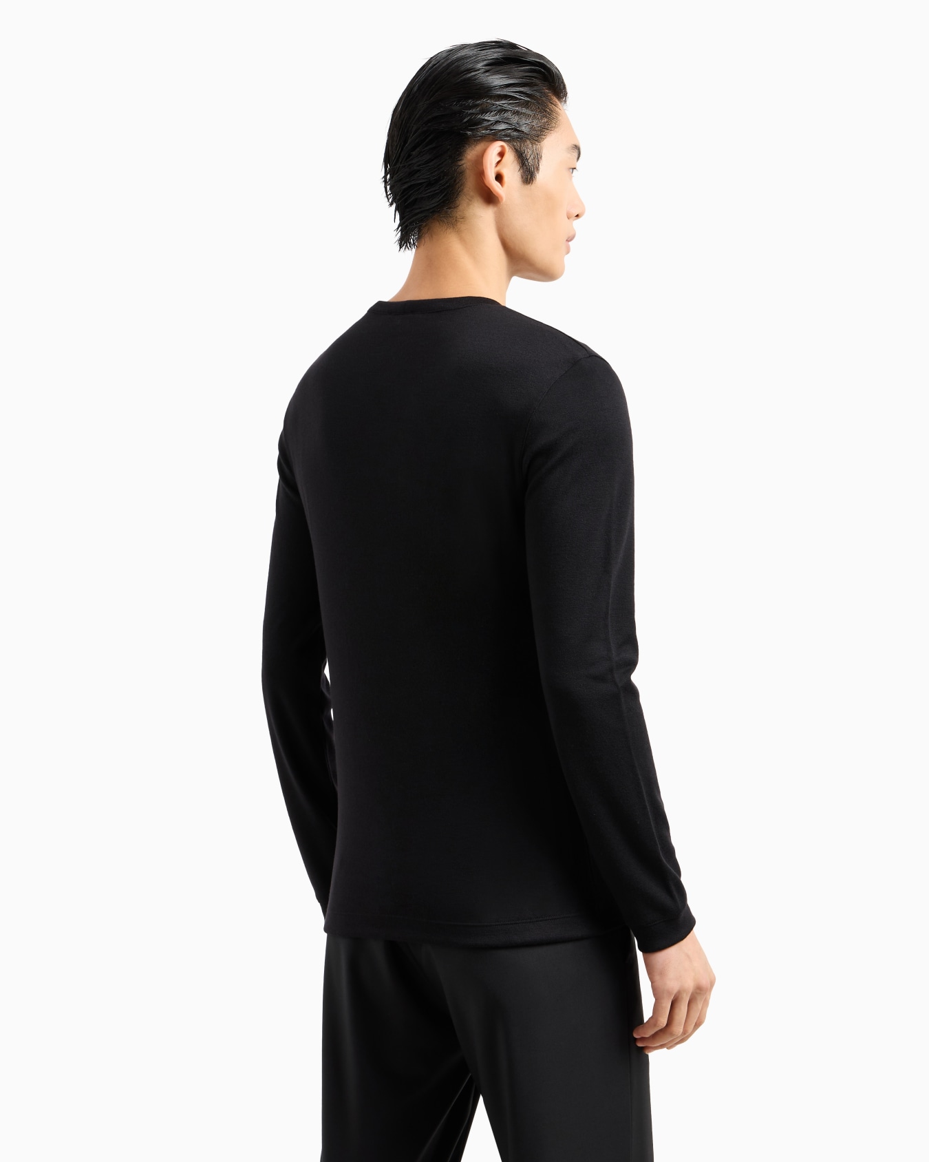 Pull à col rond en interlock de pur cachemire Diapositive 2