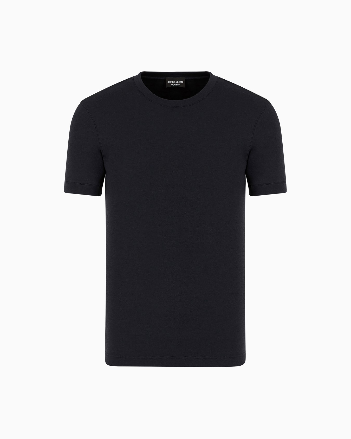 Icon crew-neck, short-sleeved jumper in cashmere interlock Slide 0