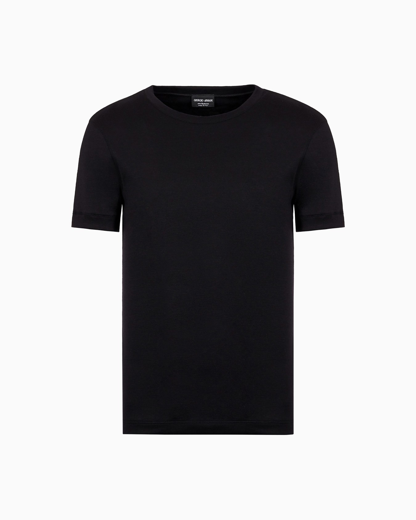 Icon crew-neck, short-sleeved jumper in cashmere interlock Slide 0