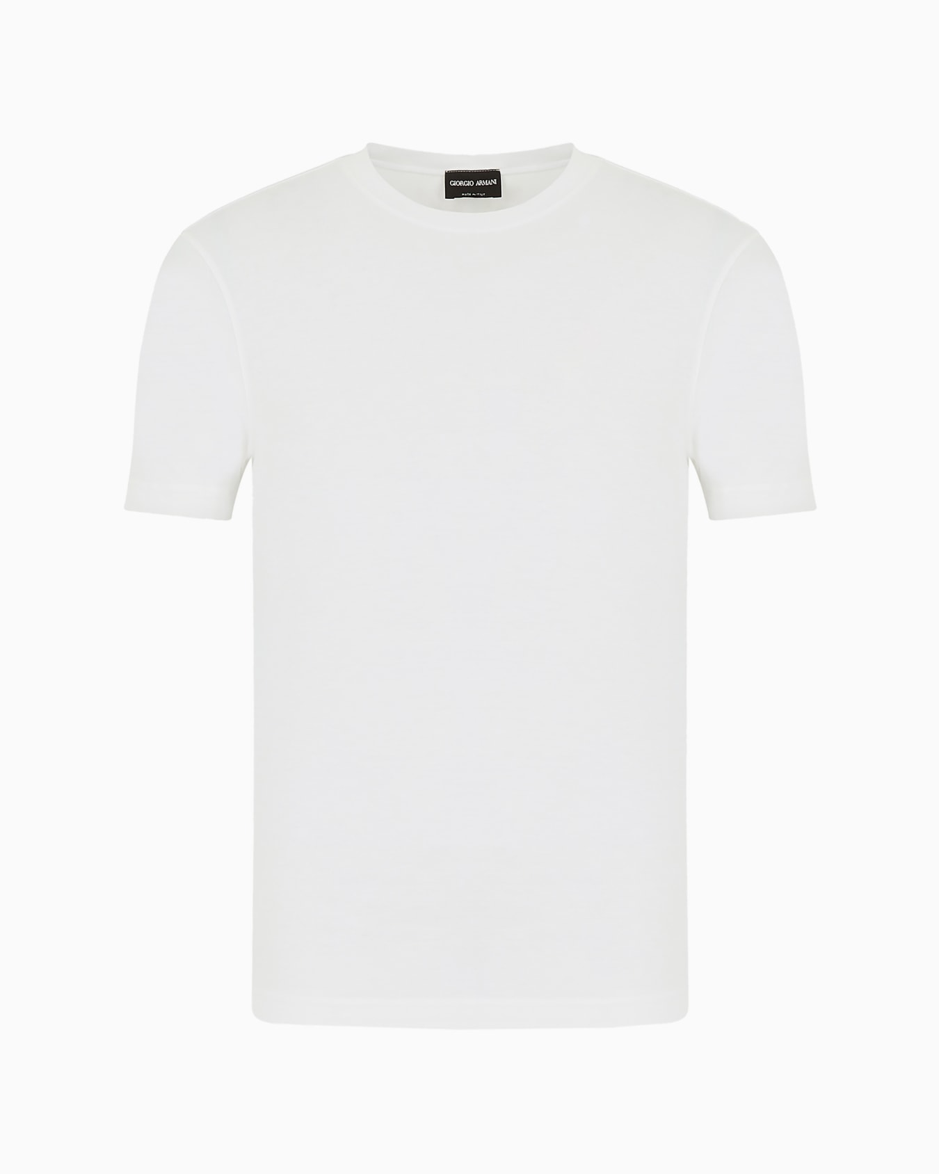 Crew-neck short-sleeved T-shirt in stretch viscose jersey Slide 0