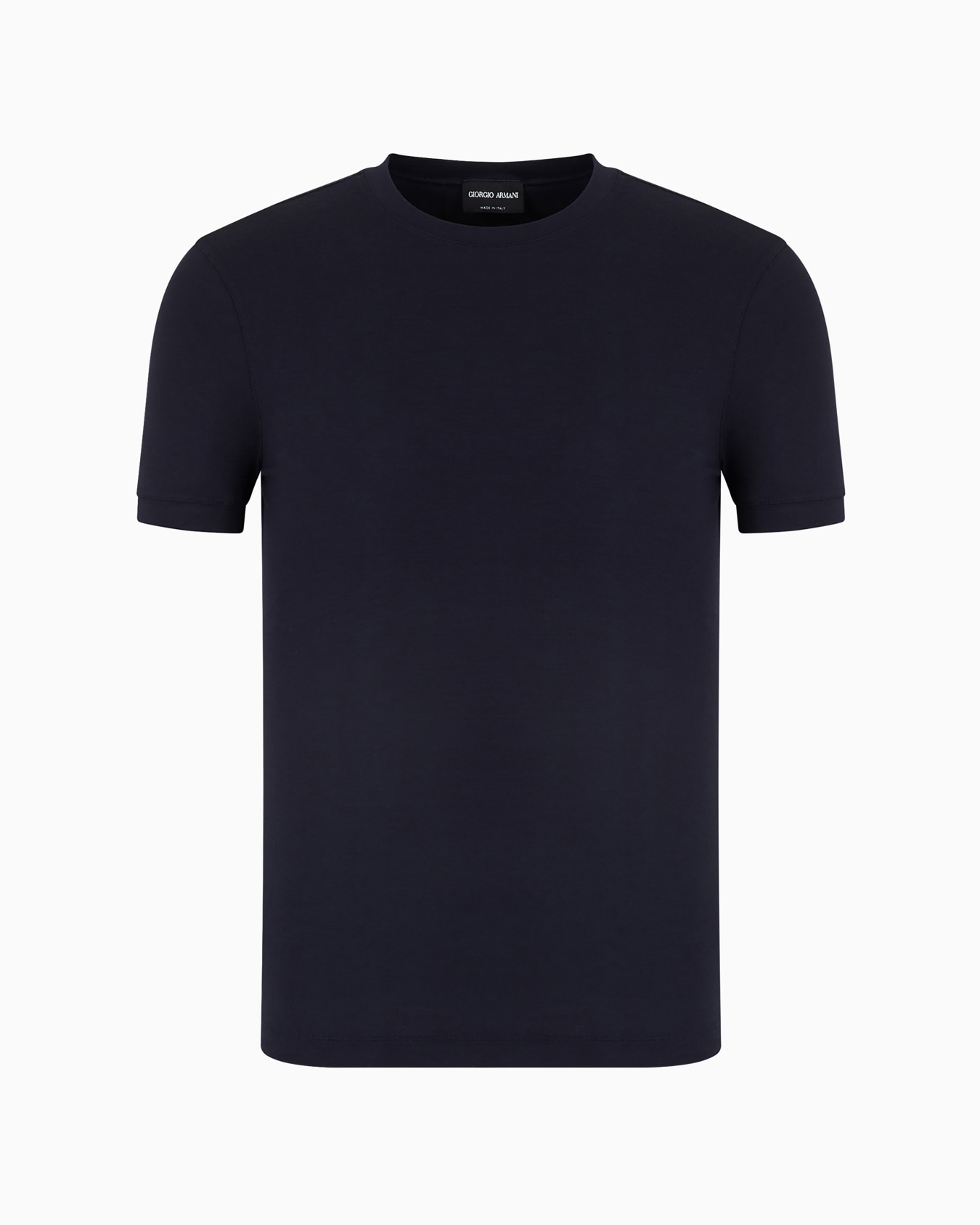 T-shirt girocollo a maniche corte in jersey di viscosa stretch Slide 0