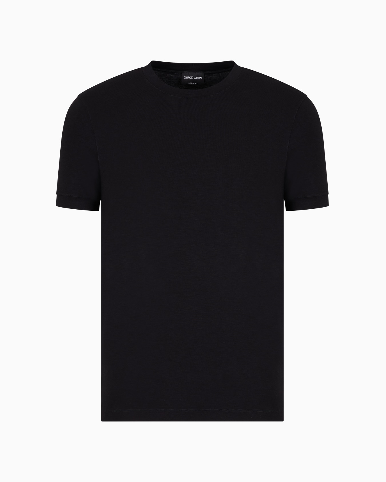 T-shirt girocollo a maniche corte in jersey di viscosa stretch Slide 0