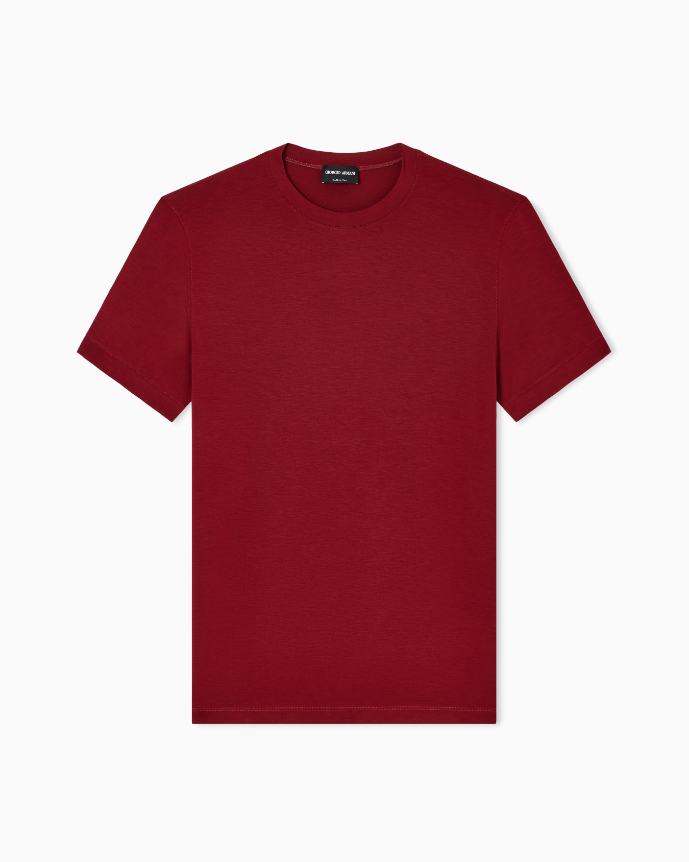 Crew-neck short-sleeved T-shirt in stretch viscose jersey Slide 0